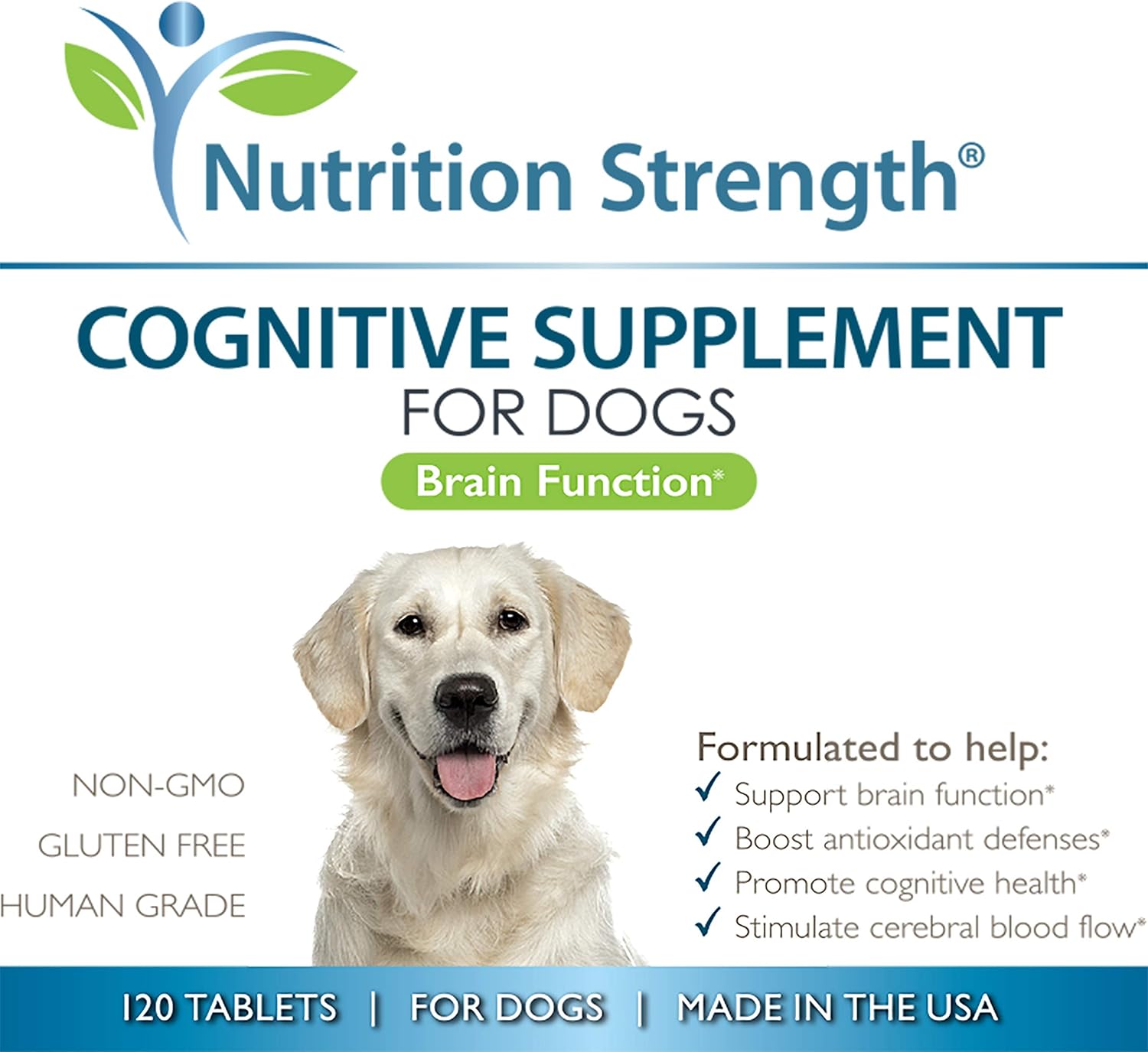 Dog Cognitive Support Supplement for Brain Health & Mental Wellness, 120 Chewable Tablets, Ideal for Aging Dogs with Cognitive Difficulties - Espot.com.au