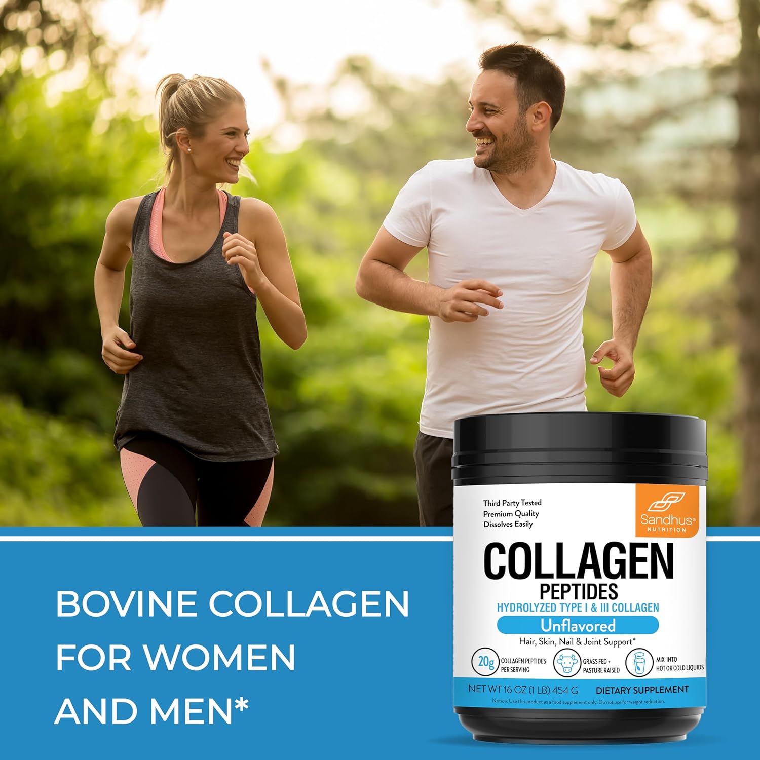 sandhus-1-lb-collagen-peptides-powder---unflavored-grass-fed-bovine-collagen---made-in-usa---supports-skin-hair-nails-mobility-joint-bone-health---22-servings-6