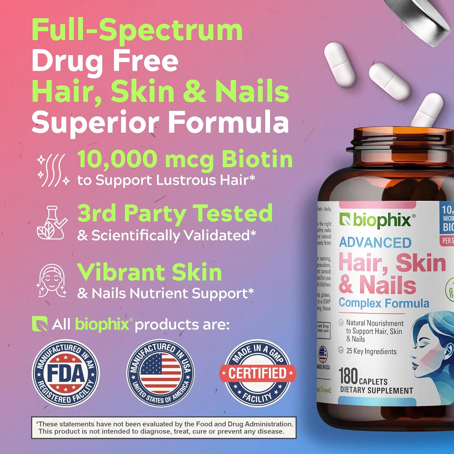 biophix-hair-skin-nails-complex-180-caplets---multivitamin-with-10000-mcg-biotin-for-strong-nails-beautiful-hair-healthy-aging-5