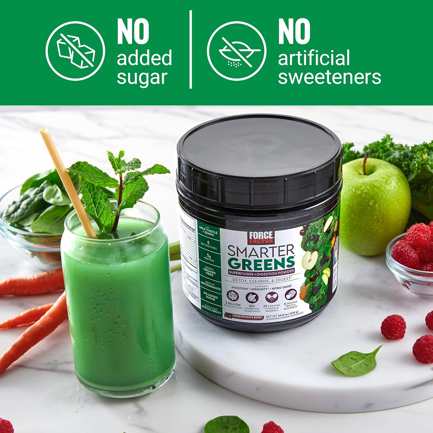 force-factor-smarter-greens-superfoods-powder---digestion-gut-health-support-with-probiotics-prebiotics-digestive-enzymes-adaptogens---pomegranate-berry---30-servings-9
