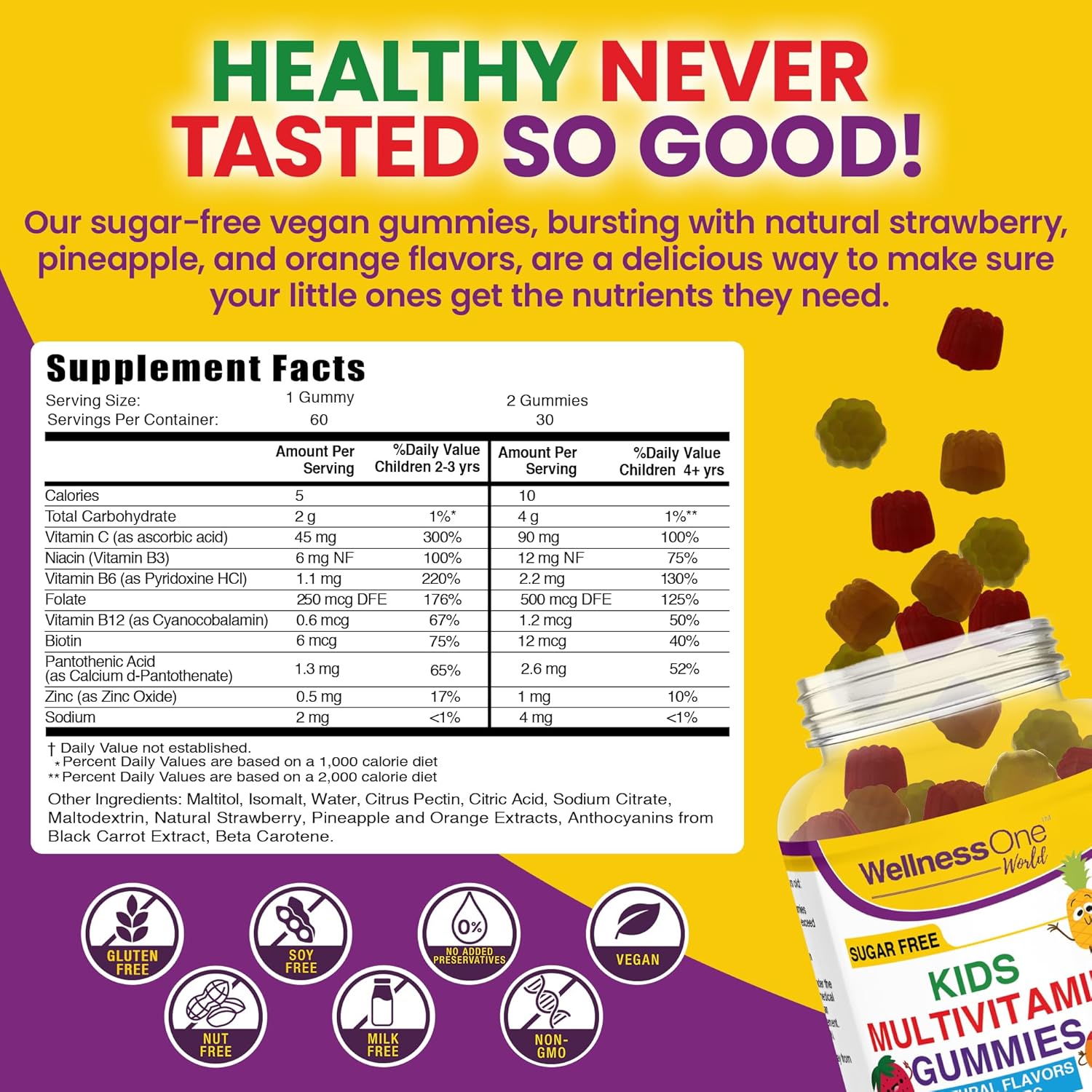 sugar-free-kids-multivitamin-gummies-with-vitamin-c-b6-b12-folic-acid---immune-support-supplement---natural-strawberry-pineapple-orange-flavors---60-gummy-vitamins-2