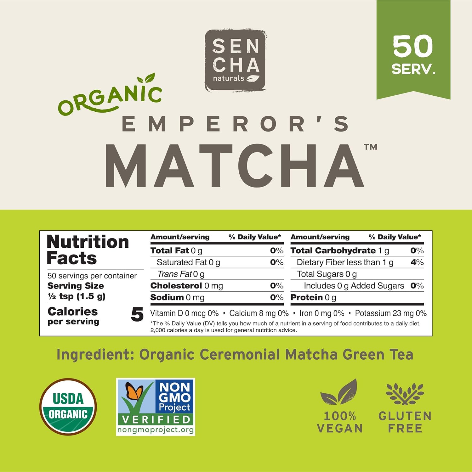 Organic SENCHA Naturals Emperor's Matcha - Premium Grade Ceremonial Matcha Powder for Tea Ceremony - Espot.com.au