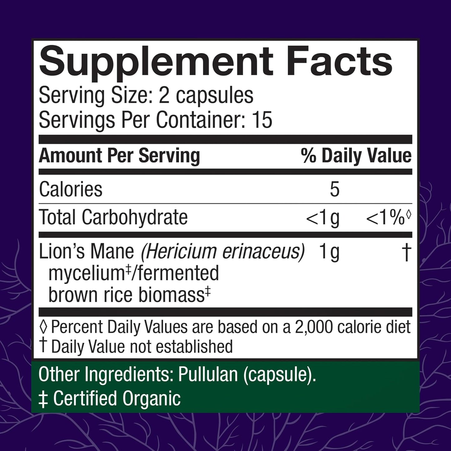 Lion's Mane Mushroom Brain Health Supplement - Supports Focus, Memory, Immune & Nervous System - 30 Capsules - Espot.com.au
