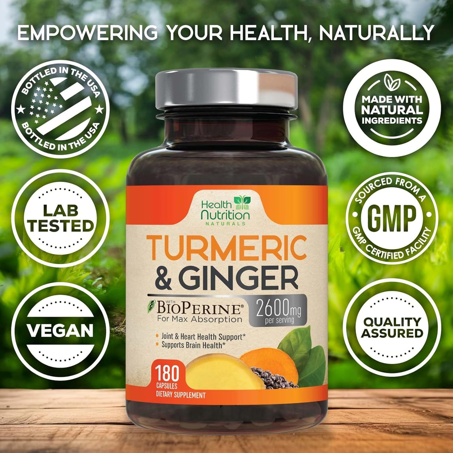 180-capsules-turmeric-curcumin-with-bioperine-ginger---2600mg-95-curcuminoids---heart-joint-support---natural-health-nutrition-supplement-4
