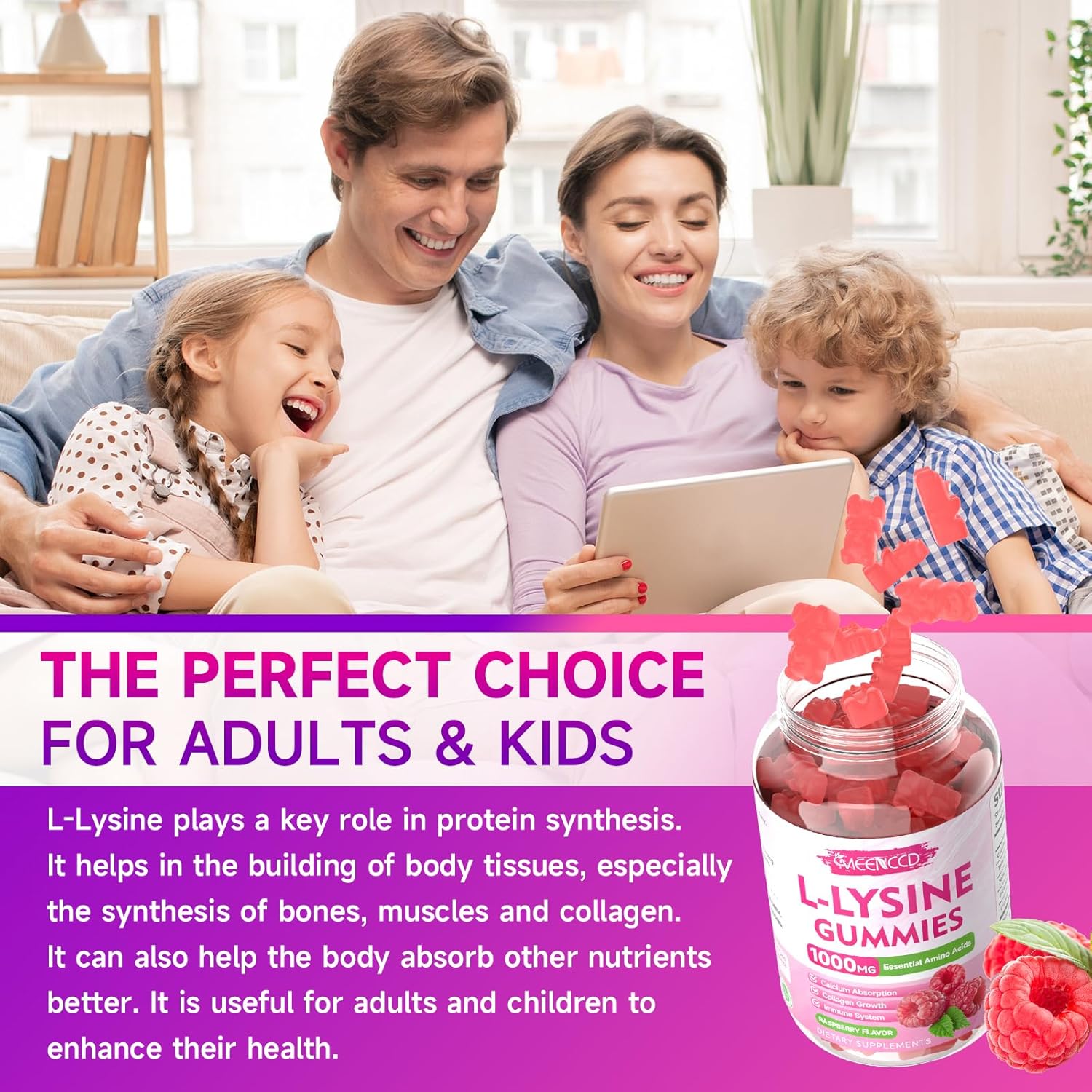 2-pack-l-lysine-1000mg-gummies-for-oral-health---immune-collagen-support---sugar-free-raspberry-flavor---120-count-4