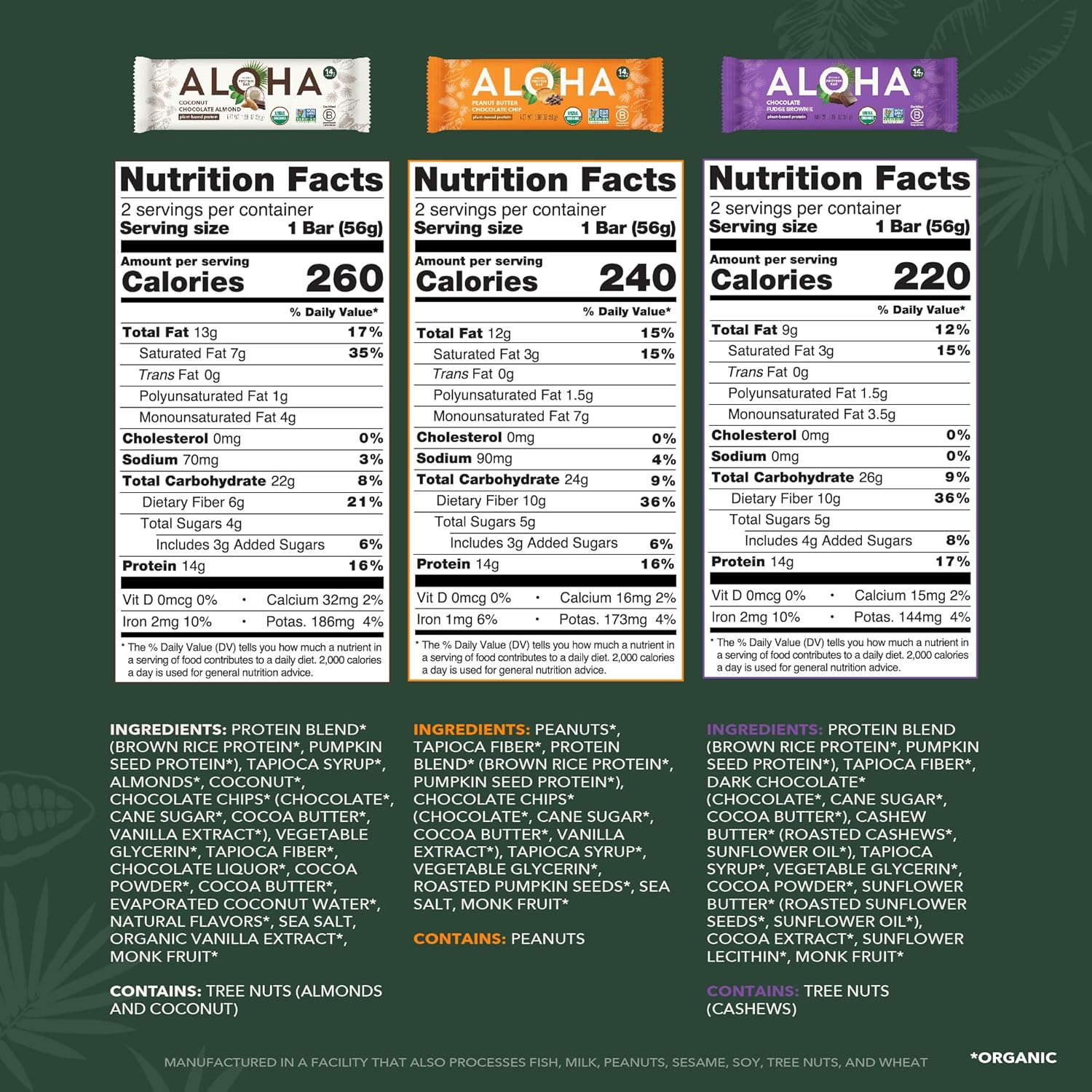 aloha-organic-plant-based-protein-bars-variety-pack---12-count-19oz-bars---vegan-snacks-gluten-free-low-carb-non-gmo---6-flavors-low-sugar-paleo-friendly-2