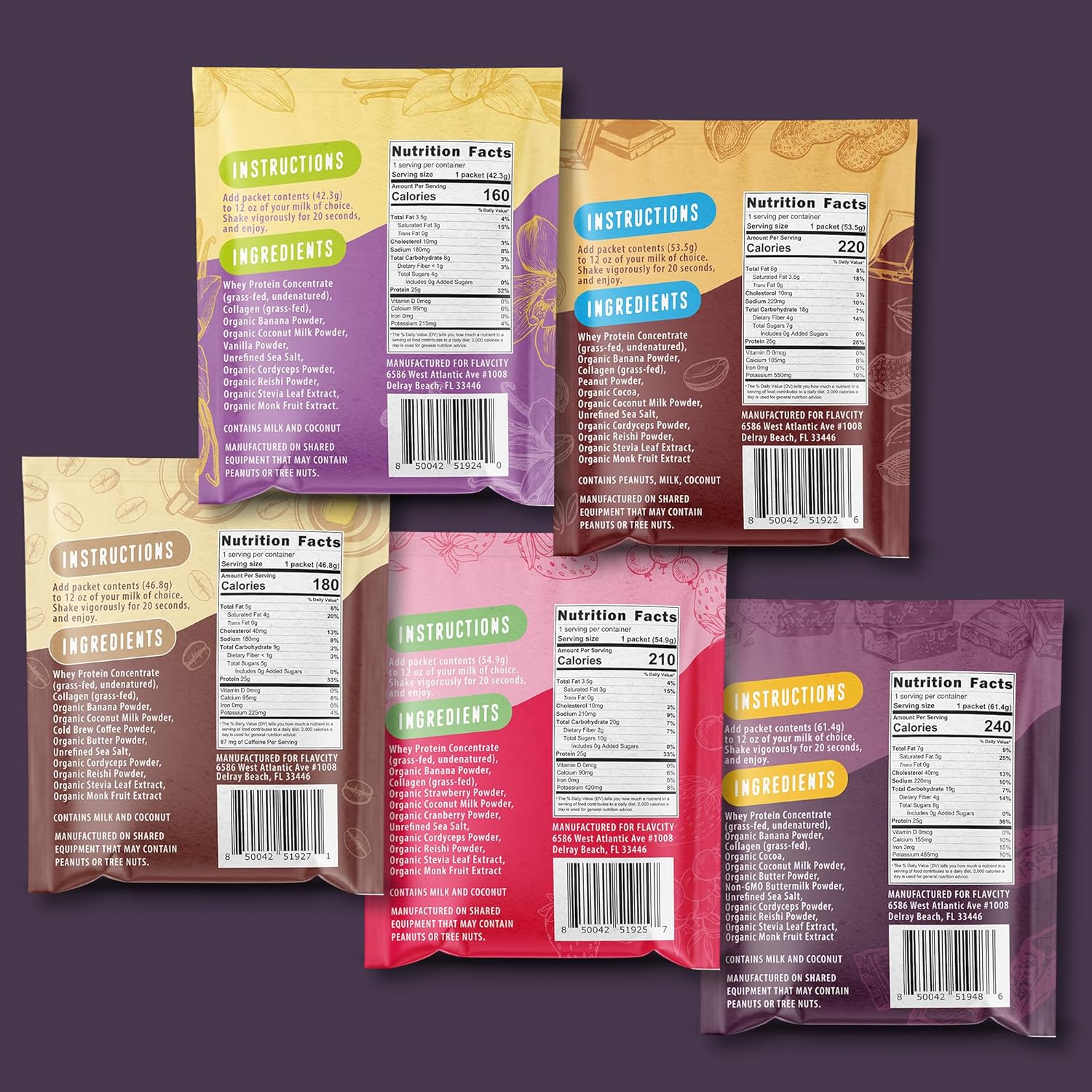 variety-pack-grass-fed-whey-protein-smoothie-powder-with-collagen---gluten-free-pre-post-workout-drink---5-single-serve-packets-6