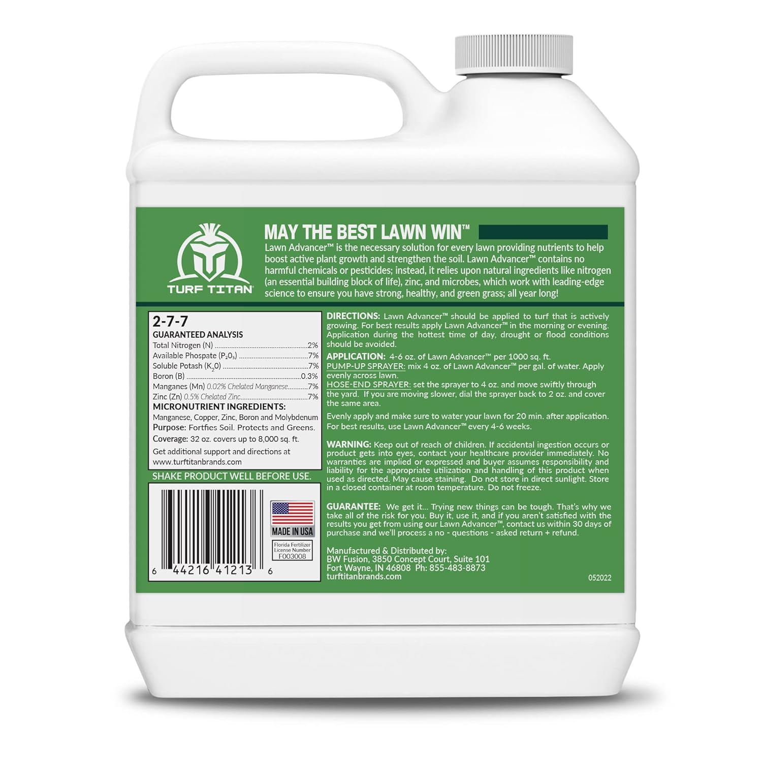 Turf Titan Lawn Advancer - 32 oz Green Lawn Booster and Fertilizer - Fast Acting Grass Growth Formula - Covers 8,000 Sq Ft - Espot.com.au