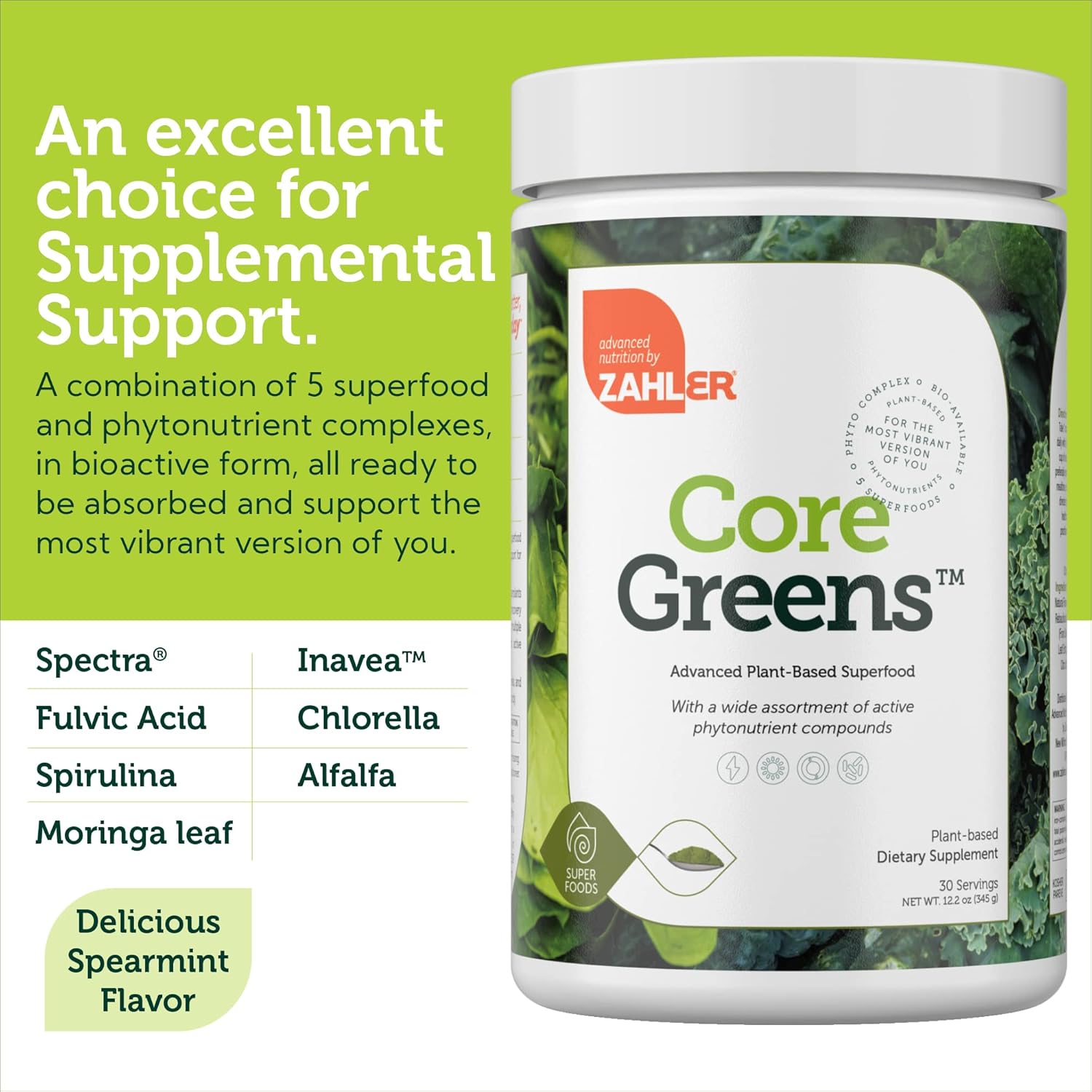core-greens-superfood-powder---nutrient-rich-super-greens-mix-with-spirulina-chlorophyll-more---kosher-superfood-supplement-for-green-juice-smoothies-5
