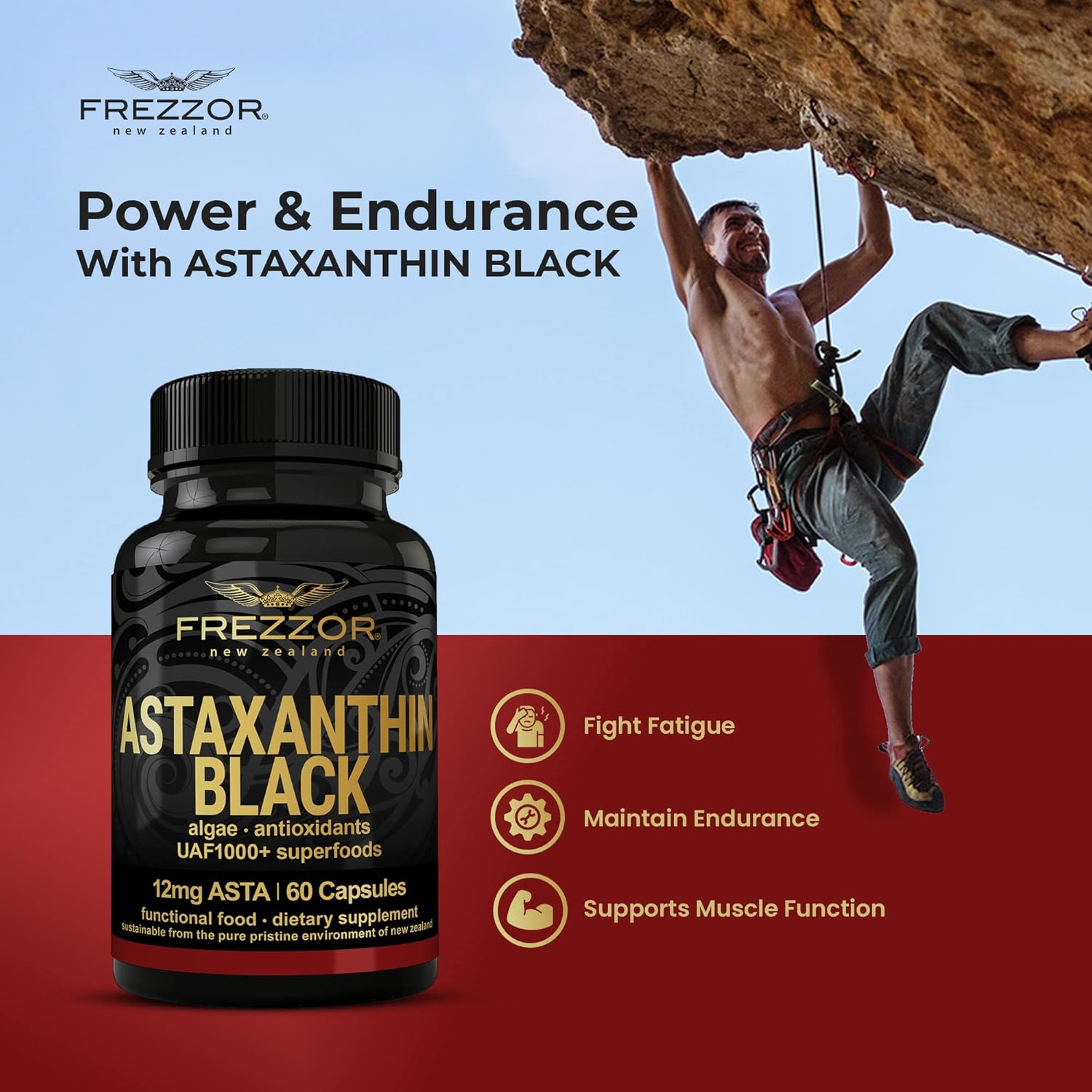 Astaxanthin Black UAF1000+ Super Antioxidant Softgels - Heart, Eye & Brain Health Support, Anti-Aging Skincare - 12mg Astaxanthin - 180 Softgels, 3 Month Supply - Espot.com.au