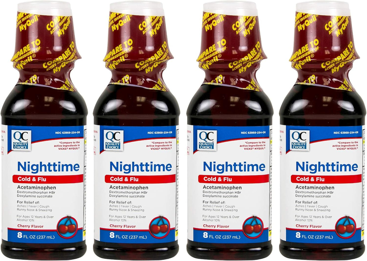 cherry-flavored-nighttime-cold-and-flu-acetaminophen-pain-reliever-liquid---4-pack-of-8-fl-ounce-bottles---quality-choice-1