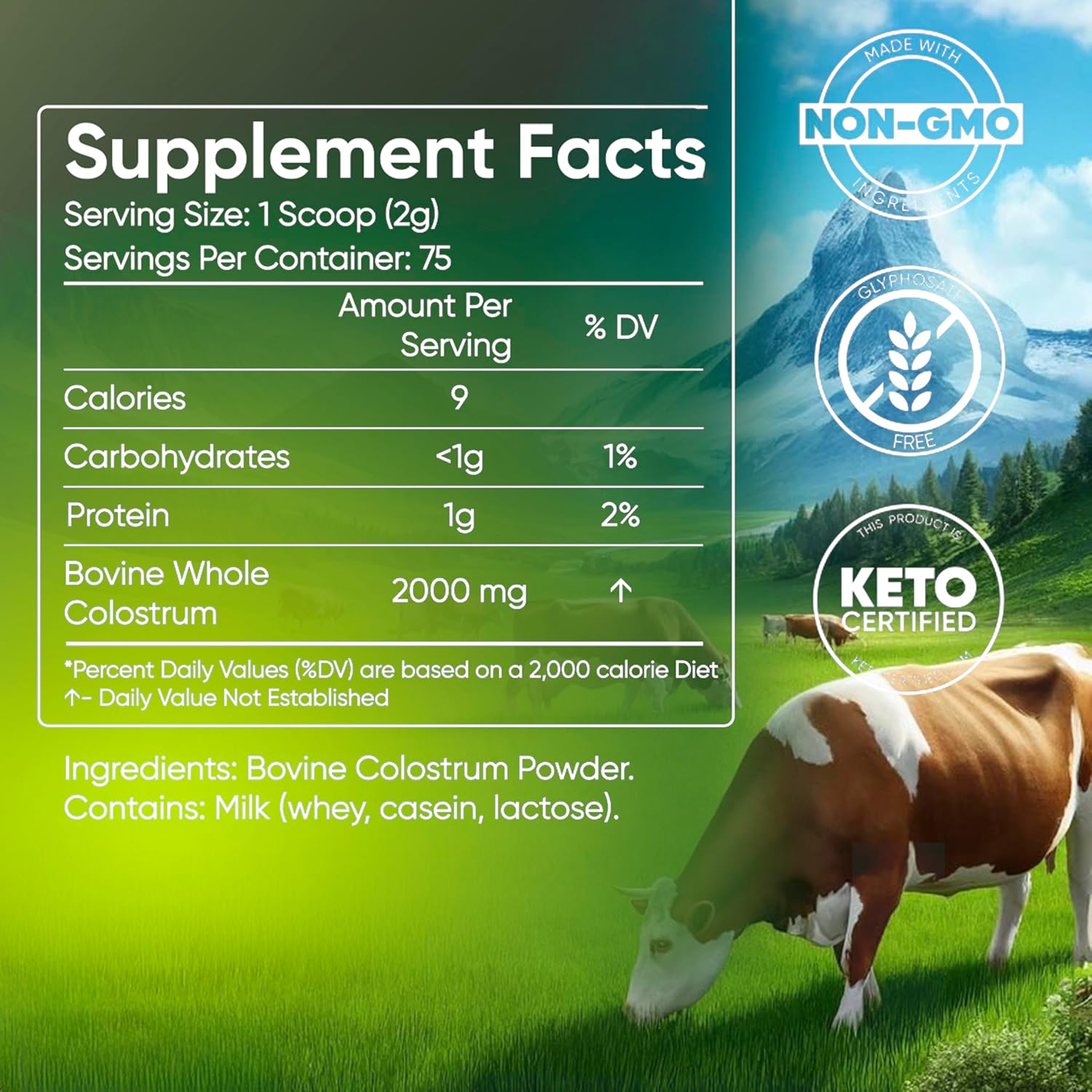 pure-bovine-colostrum-supplement-powder-for-immune-support-gut-health-and-muscle-recovery---natural-igg-superfood---75-servings-unflavored-2