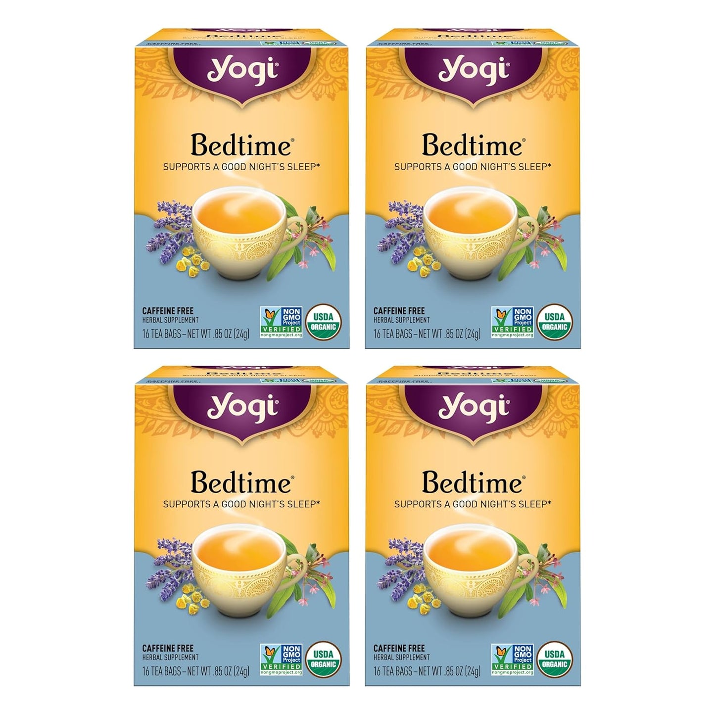 yogi-bedtime-tea-bundle---64-tea-bags---chamomile-passionflower-blend-for-sleep-support---includes-lavender-licorice-root-spearmint-cardamom---herbal-tea-for-good-nights-sleep-1