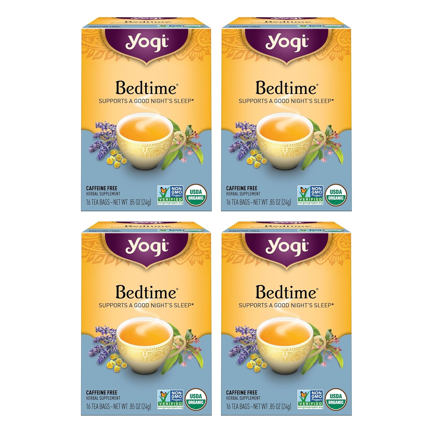 yogi-bedtime-tea-bundle---64-tea-bags---chamomile-passionflower-blend-for-sleep-support---includes-lavender-licorice-root-spearmint-cardamom---herbal-tea-for-good-nights-sleep-1