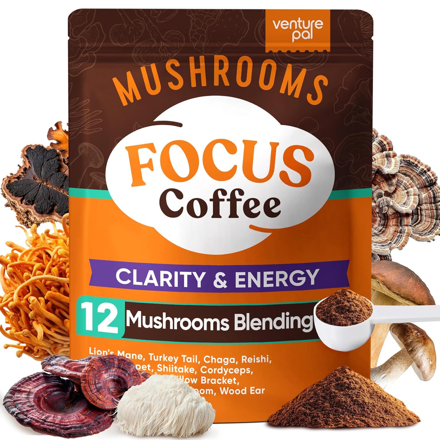 venture-pal-12-mushroom-coffee-powder-with-ashwagandha-lions-mane-reishi-probiotics---1200mg-extract-for-focus-memory-immunity---40-servings-1