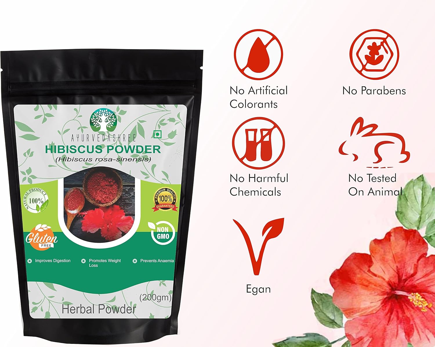 organic-hibiscus-flower-powder-200g---hair-mask-refreshing-tea-non-gmo-vegan-gmp-certified-gluten-free---ayurvedic-hibiscus-sabdariffa-phool-powder-7