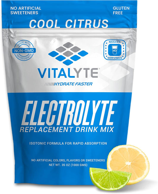 Vitalyte Electrolyte Powder - Isotonic Drink Mix for Hydration, Energy, and Recovery - 35 oz, 40 Servings - Water Enhancer & Rehydration Supplement - Cool Citrus Flavor - 2 Pack for Men, Women, and Sports - Espot.com.au