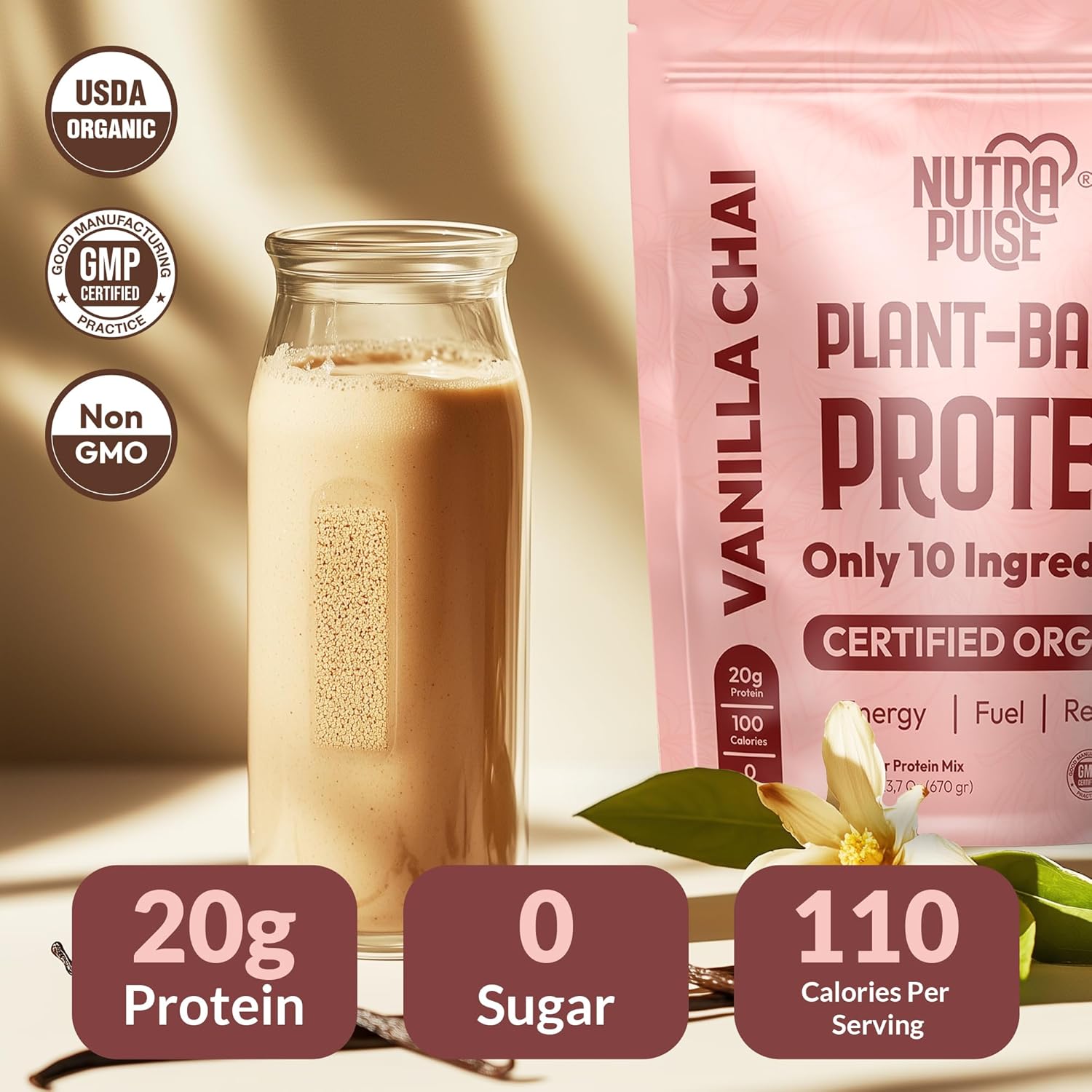 organic-vegan-protein-powder---plant-based-gluten-free-20g-protein-per-serving-ideal-for-smoothies-shakes---vanilla-chai-flavor---1-pack-20-servings-3