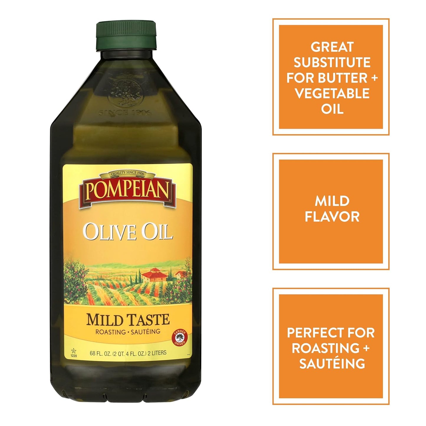 pompeian-mild-taste-olive-oil---ideal-for-roasting-and-sauteing---gluten-free-non-allergenic-non-gmo---68-fl-oz-2