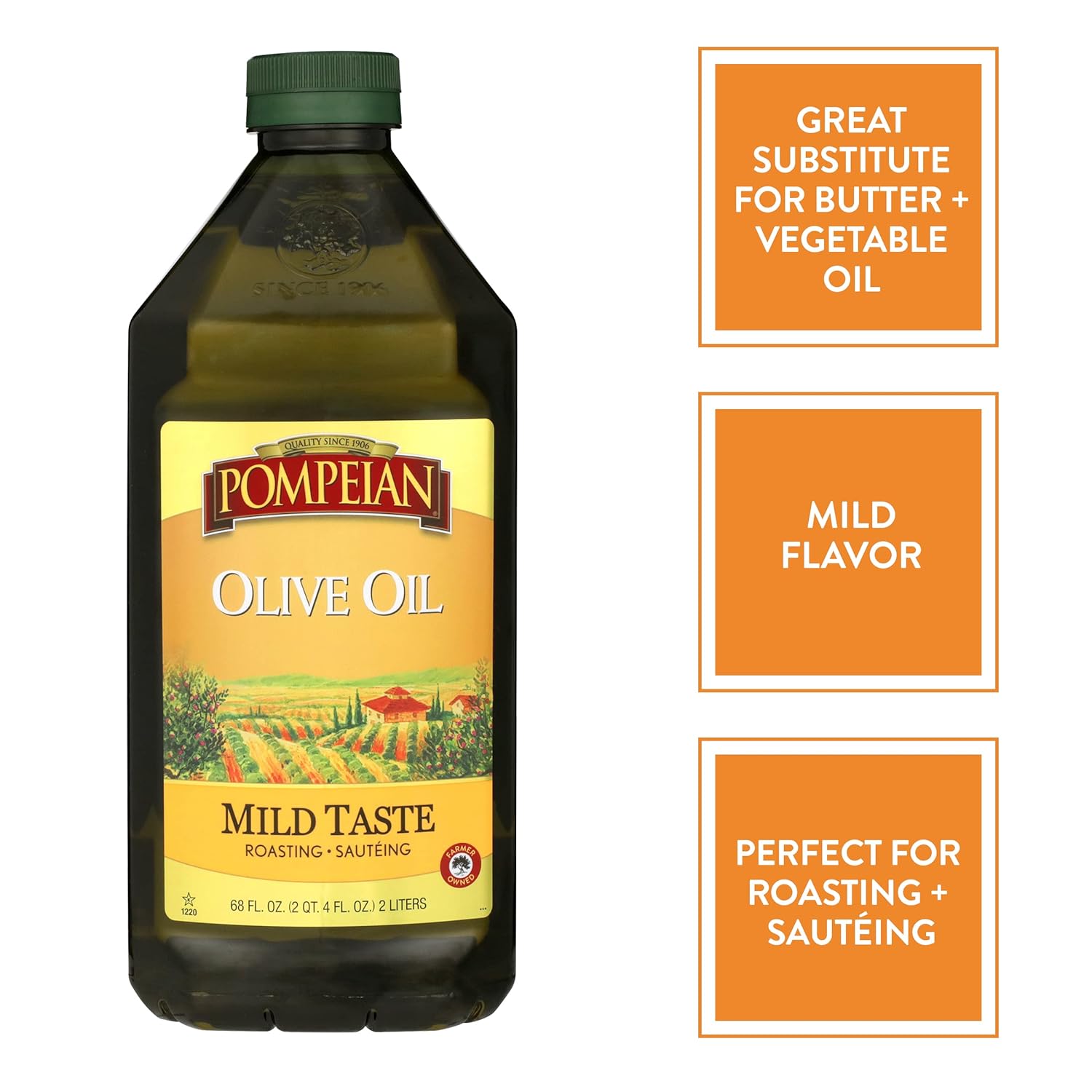pompeian-mild-taste-olive-oil---ideal-for-roasting-and-sauteing---gluten-free-non-allergenic-non-gmo---68-fl-oz-2