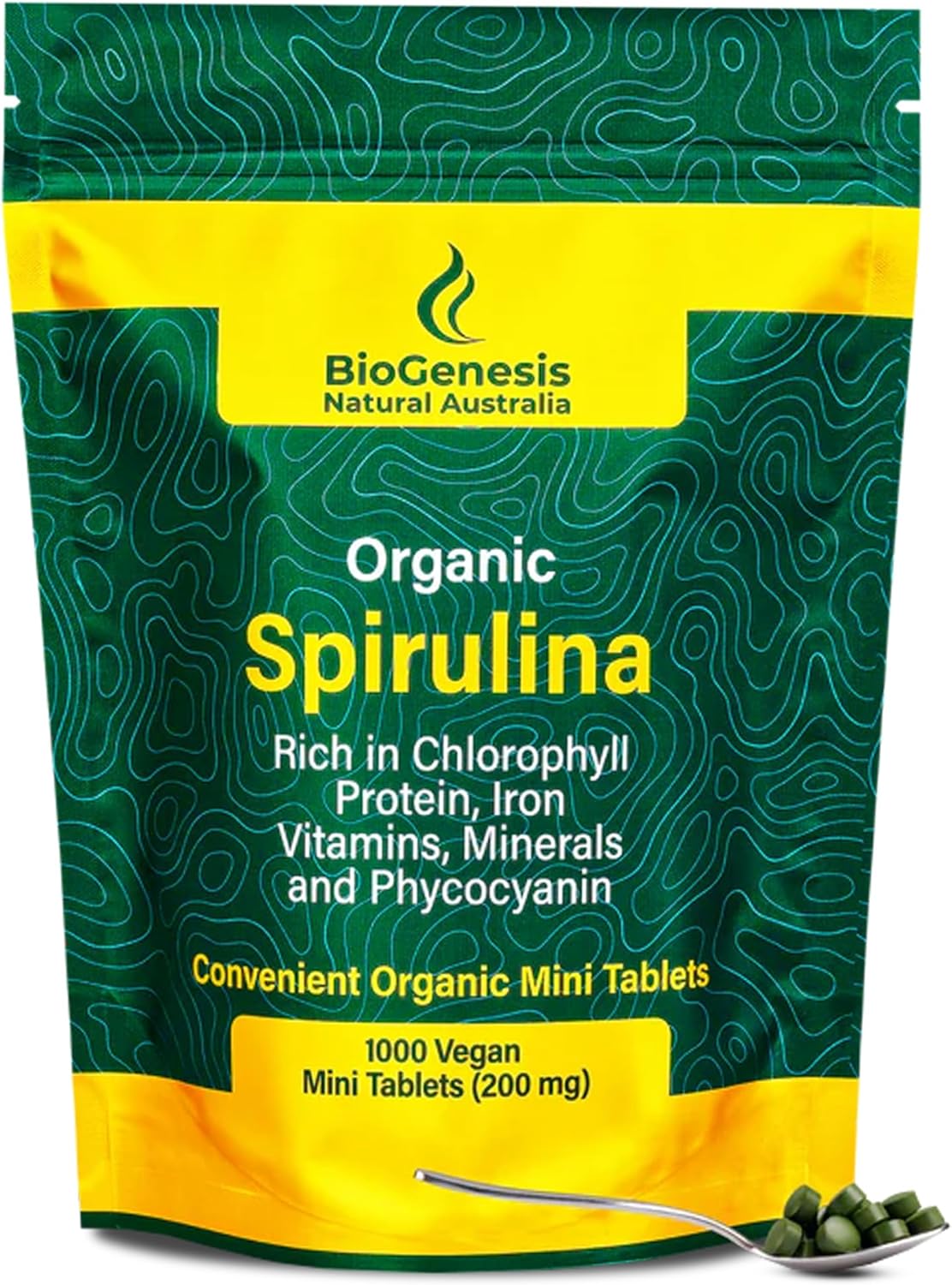 biogenesis-organic-spirulina-tablets---biodynamic-cracked-cell-wall-high-in-chlorophyll-vitamins-minerals---vegan-friendly-200mg-1000-count-1