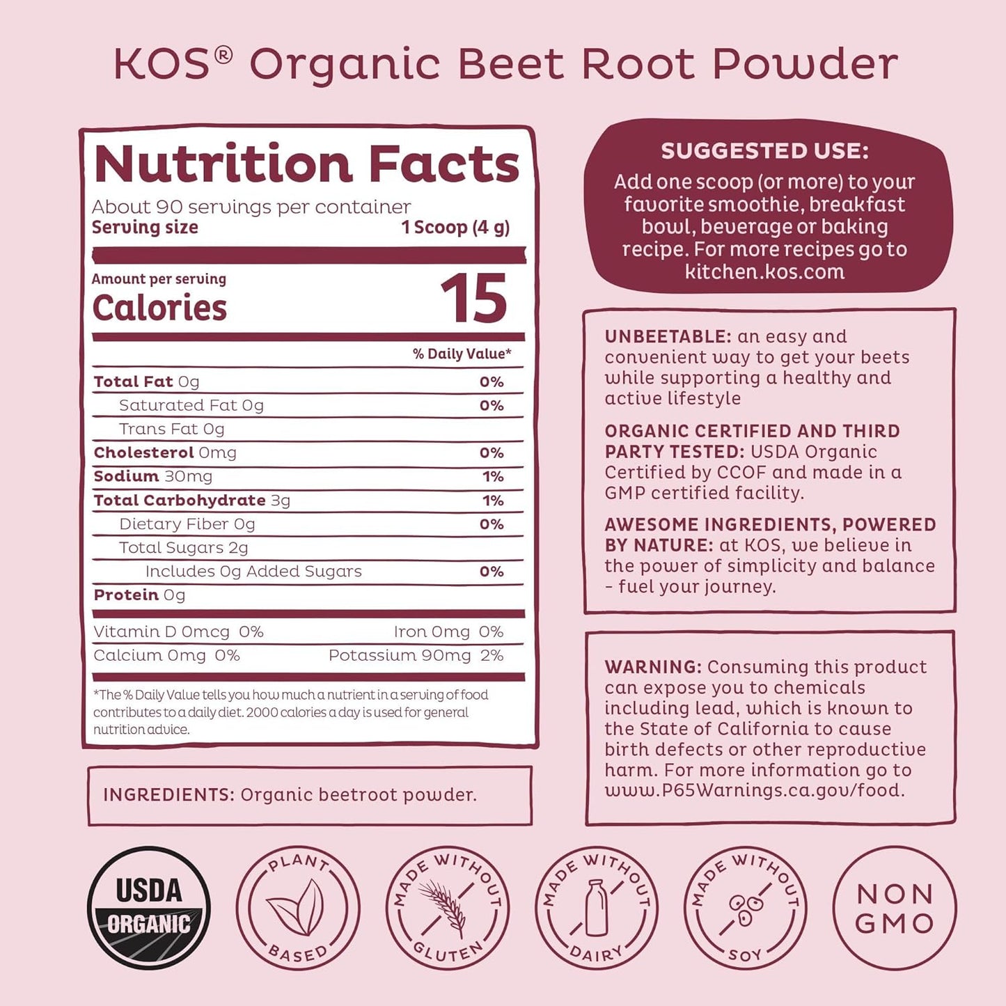 usda-certified-organic-beet-root-powder---non-gmo-gluten-soy-free---90-servings---kos-2