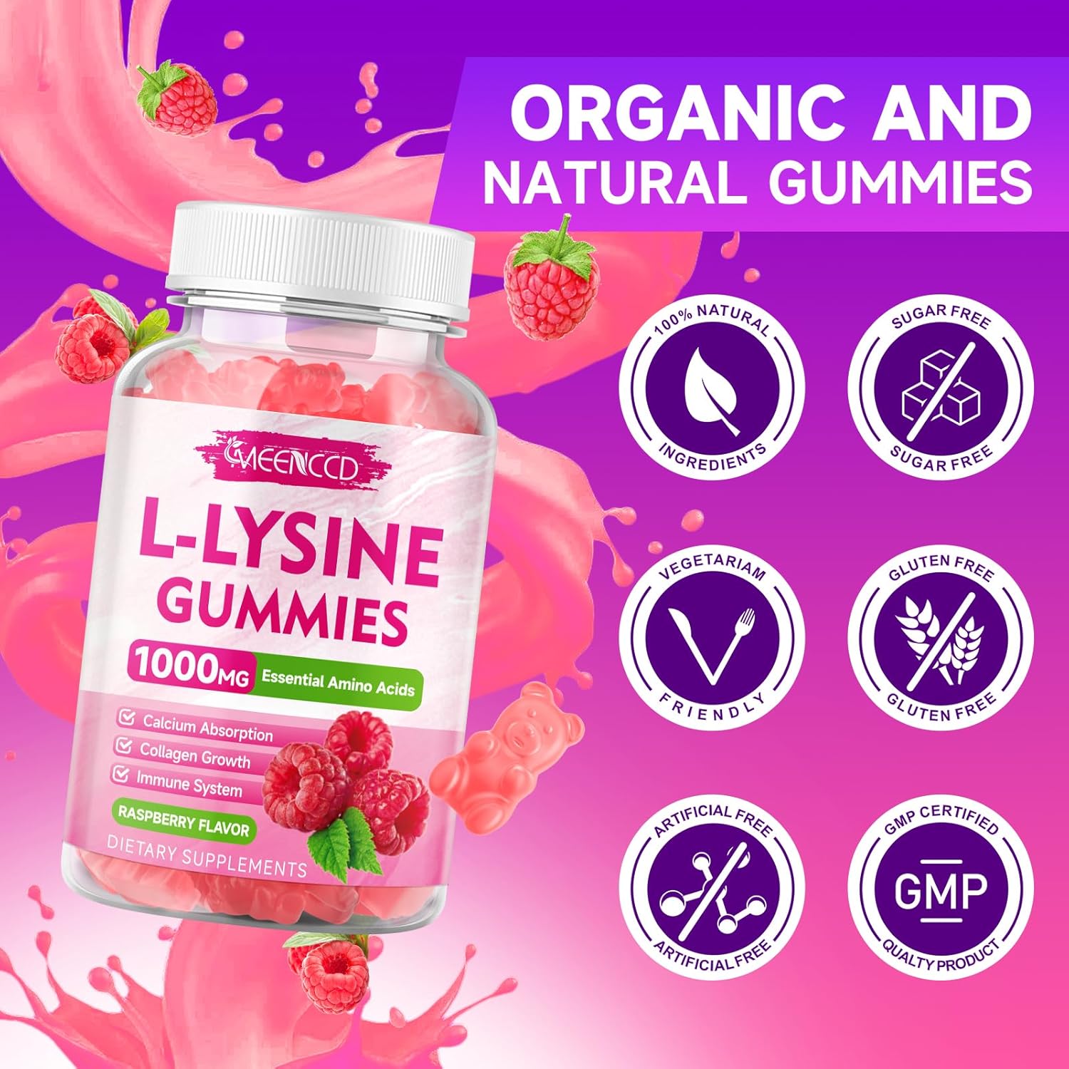 2-pack-l-lysine-1000mg-gummies-for-oral-health---immune-collagen-support---sugar-free-raspberry-flavor---120-count-6