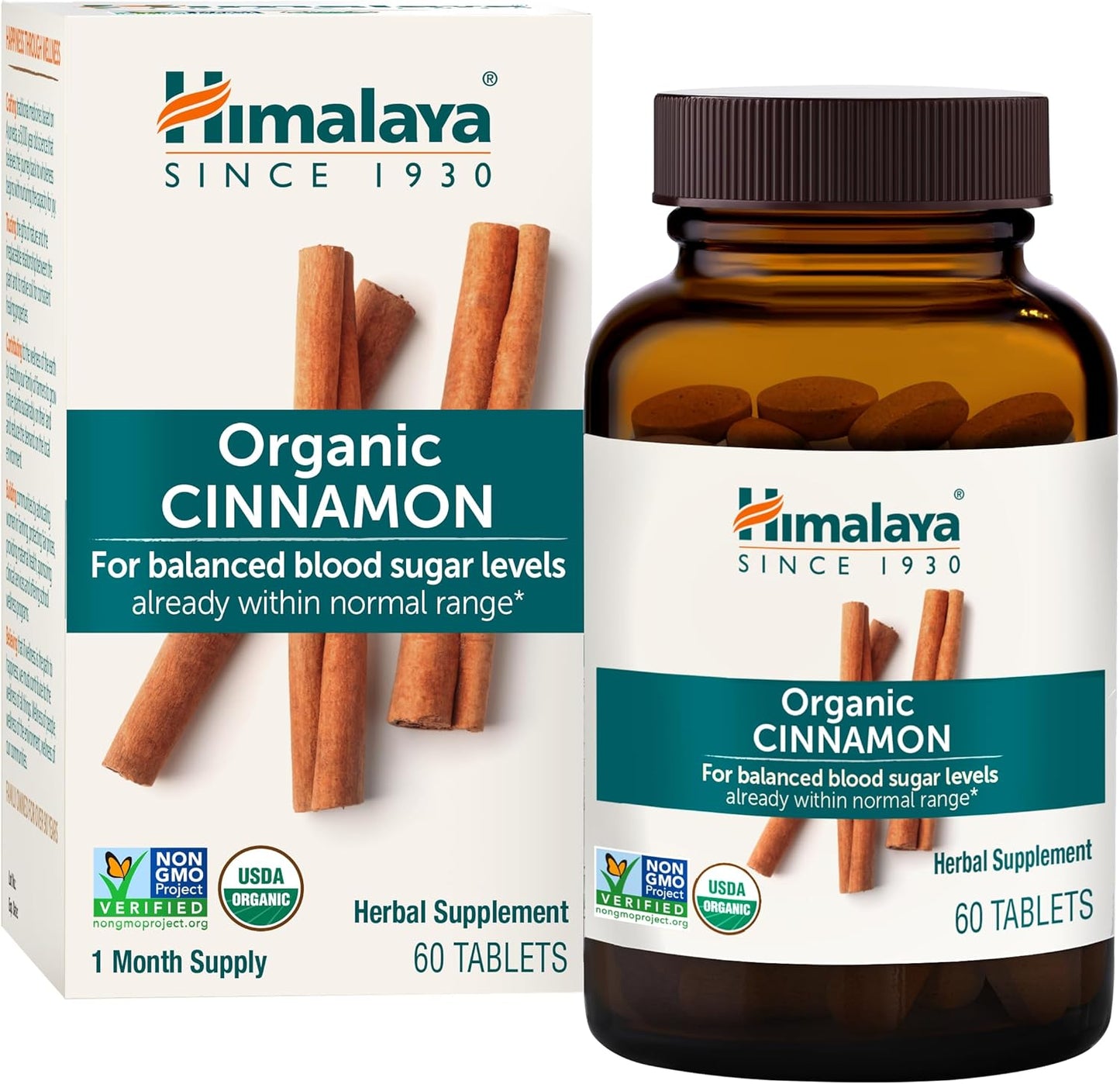Organic Cinnamon Tablets for Glycemic Support - 1100mg Daily - Cassia & Ceylon Cinnamon Extract - Non-GMO - Vegan & Gluten-Free - 60 Tablets - Espot.com.au