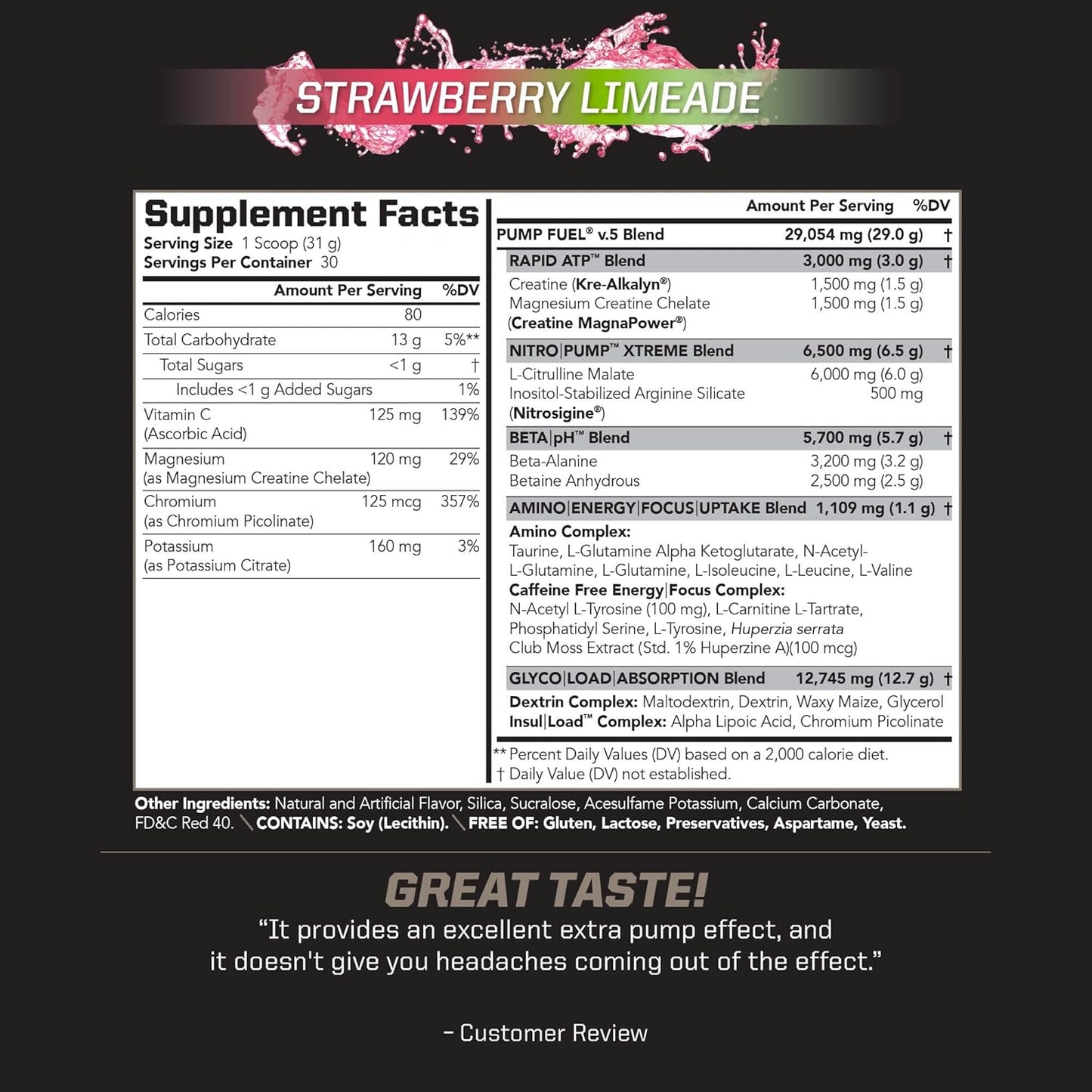 pmd-sports-ultra-pump-fuel-caffeine-free-strawberry-limeade-pre-workout-drink-mix---energy-endurance-complex---30-servings-4