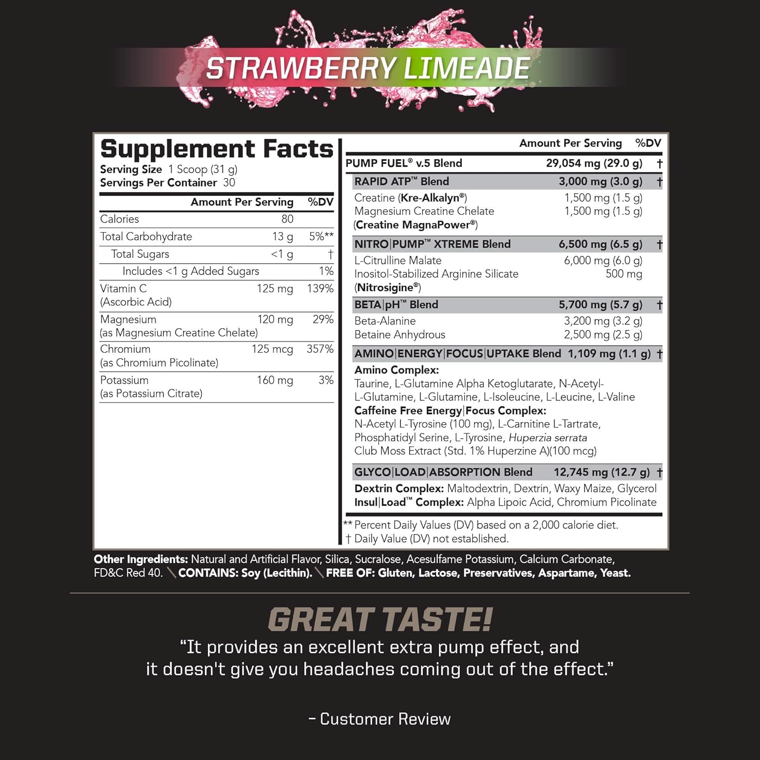 pmd-sports-ultra-pump-fuel-caffeine-free-strawberry-limeade-pre-workout-drink-mix---energy-endurance-complex---30-servings-4