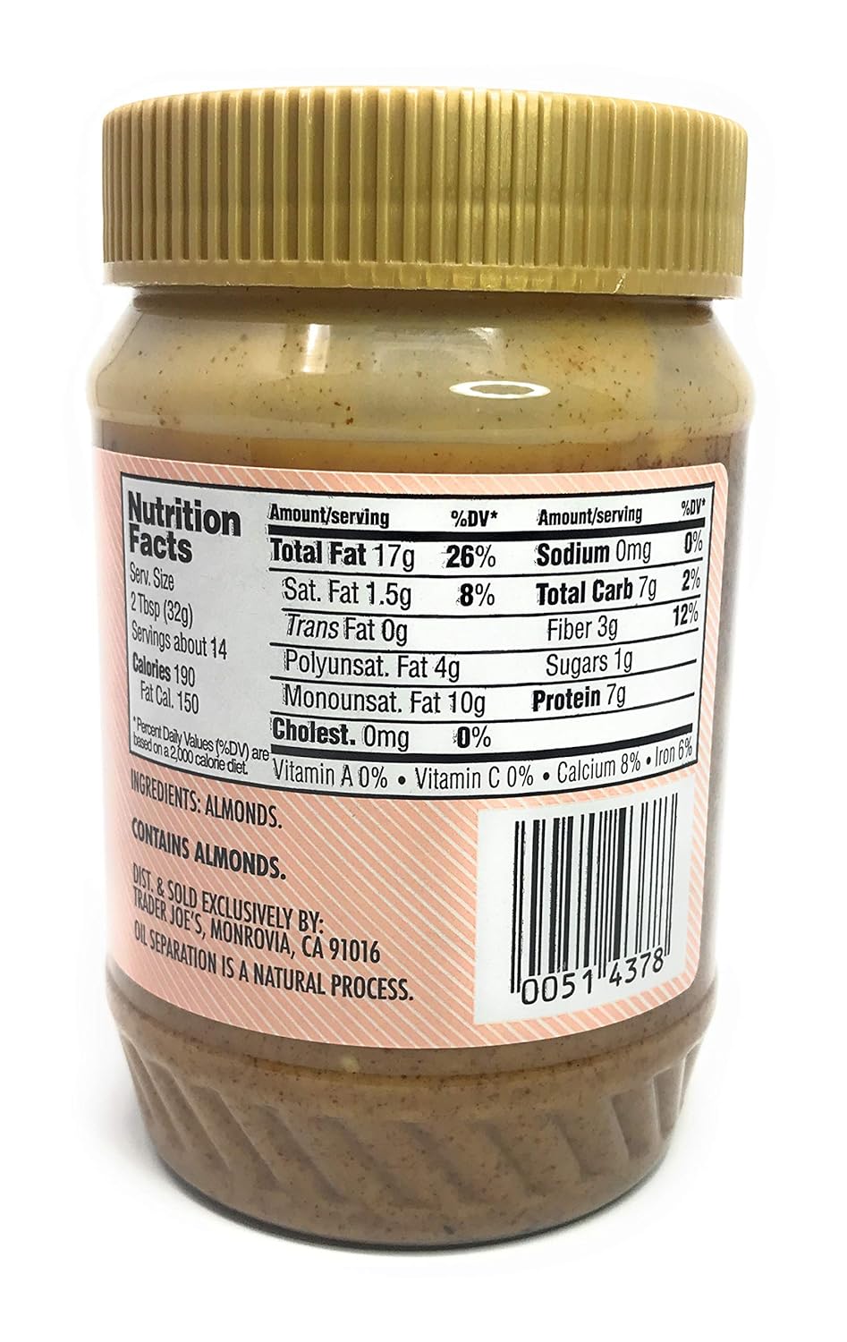 trader-joes-crunchy-no-salt-almond-butter---16-oz-pack-of-2---delicious-and-natural-almond-spread-2