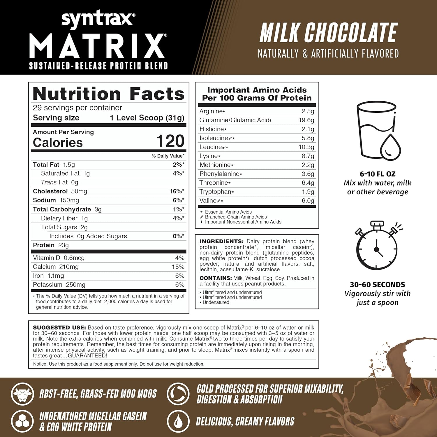 syntrax-nutrition-matrix-protein-powder-sustained-release-blend-milk-chocolate-flavor-2-lbs---high-quality-protein-supplement-3