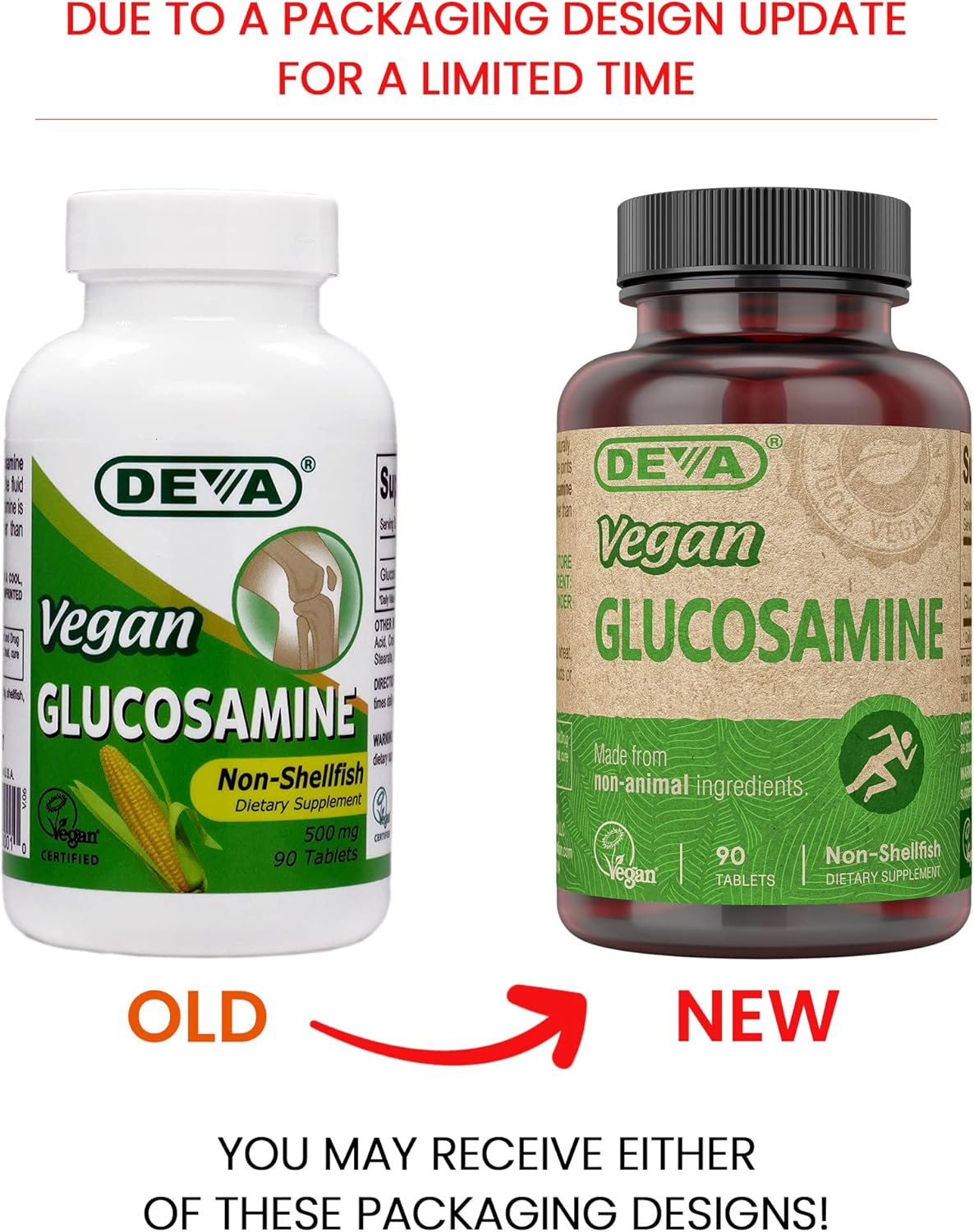 90-Count Bottle of DEVA Vegan Glucosamine Tablets for Joint Health - Espot.com.au