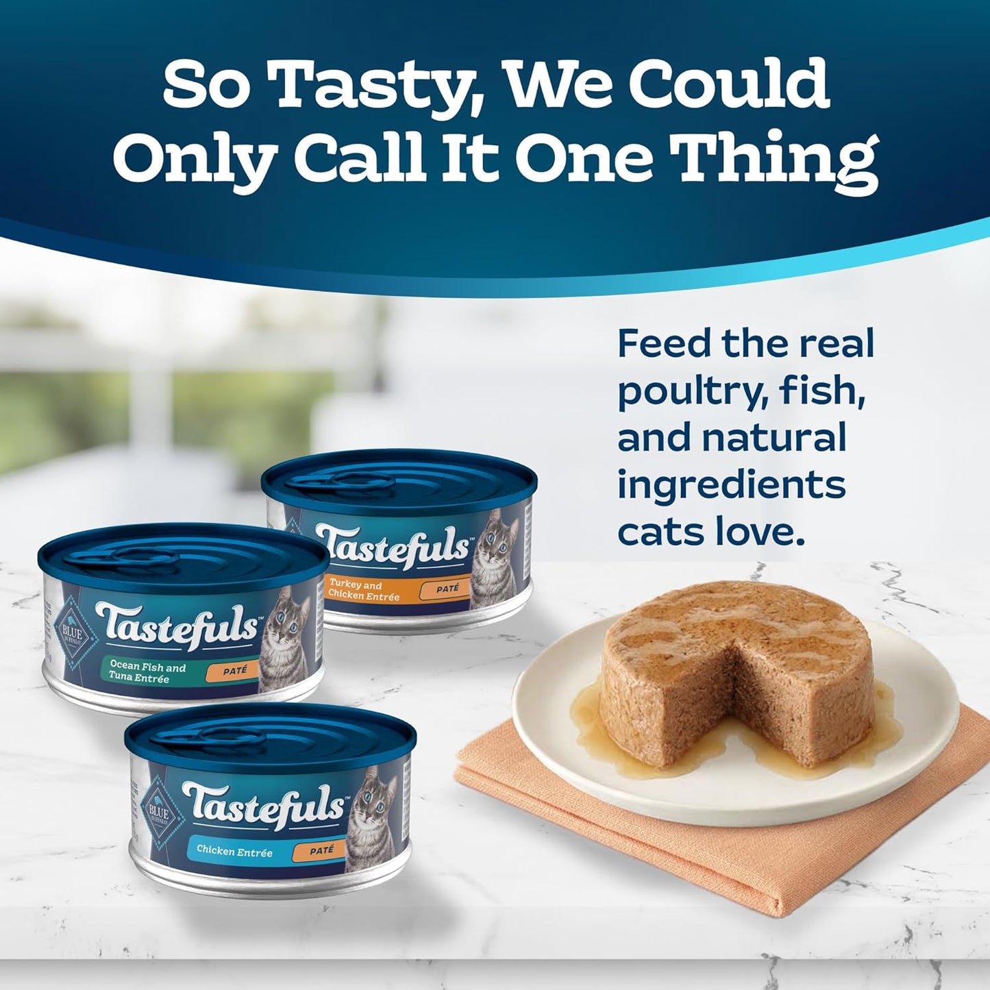 Blue Buffalo Tastefuls Wet Cat Food Variety Pack, Natural Ingredients, Chicken, Turkey, Ocean Fish, Tuna, 5.5-oz Cans (24 Count) - Espot.com.au