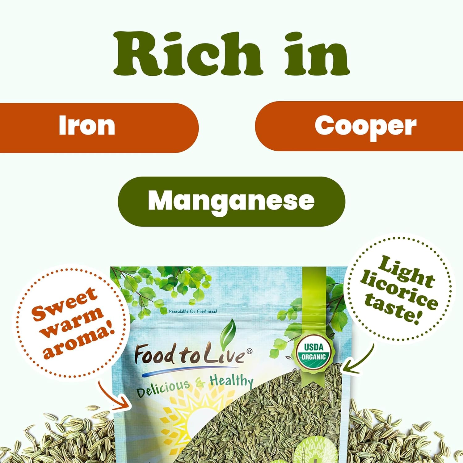 organic-fennel-seeds---8-oz-whole-raw-non-gmo-spice-kosher-vegan-bulk---high-fiber-5