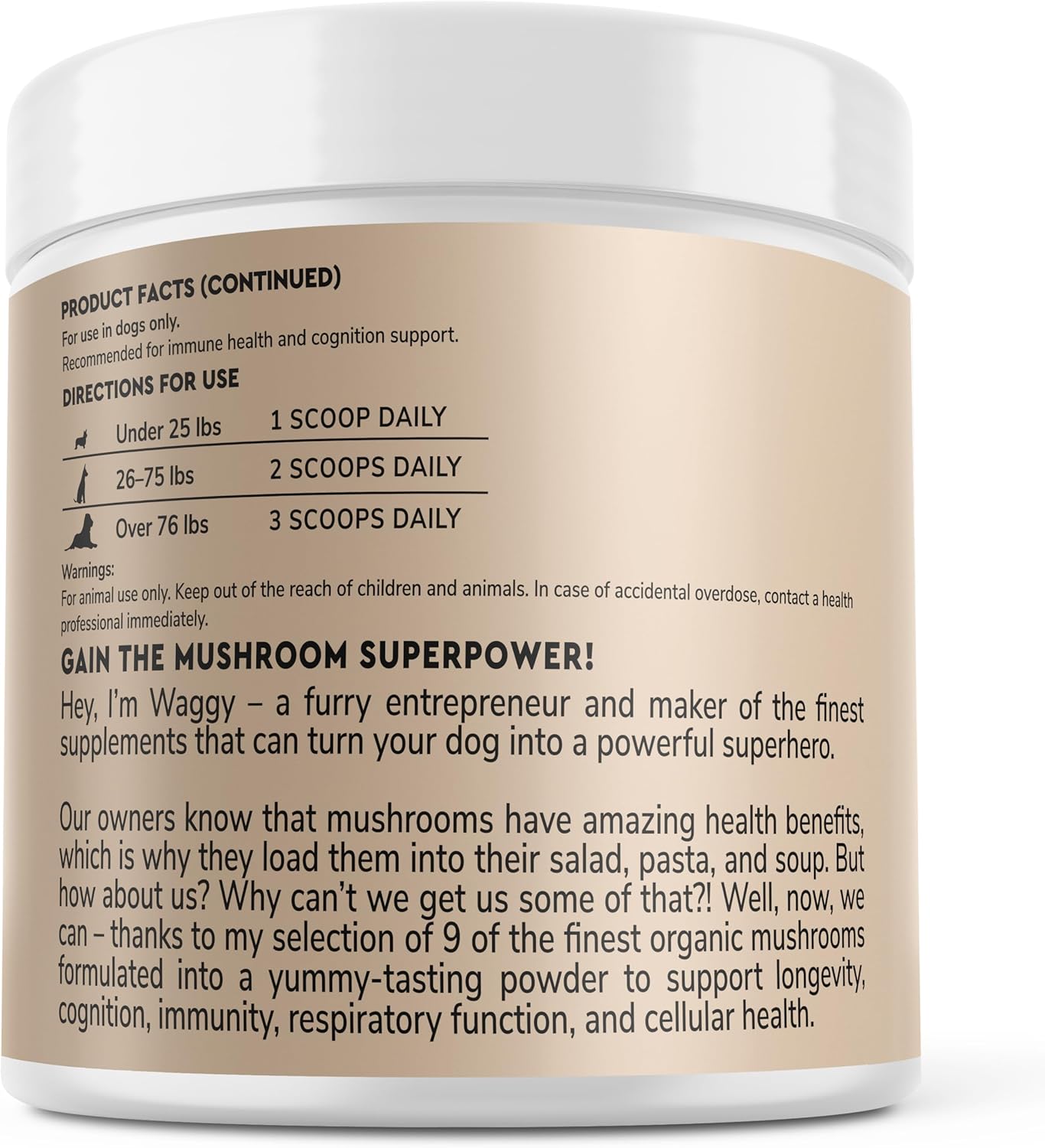 organic-mushroom-complex-immune-support-powder-for-dogs-with-turkey-tail-reishi-lions-mane---boosts-immunity-cognition-and-longevity---90-scoops-3