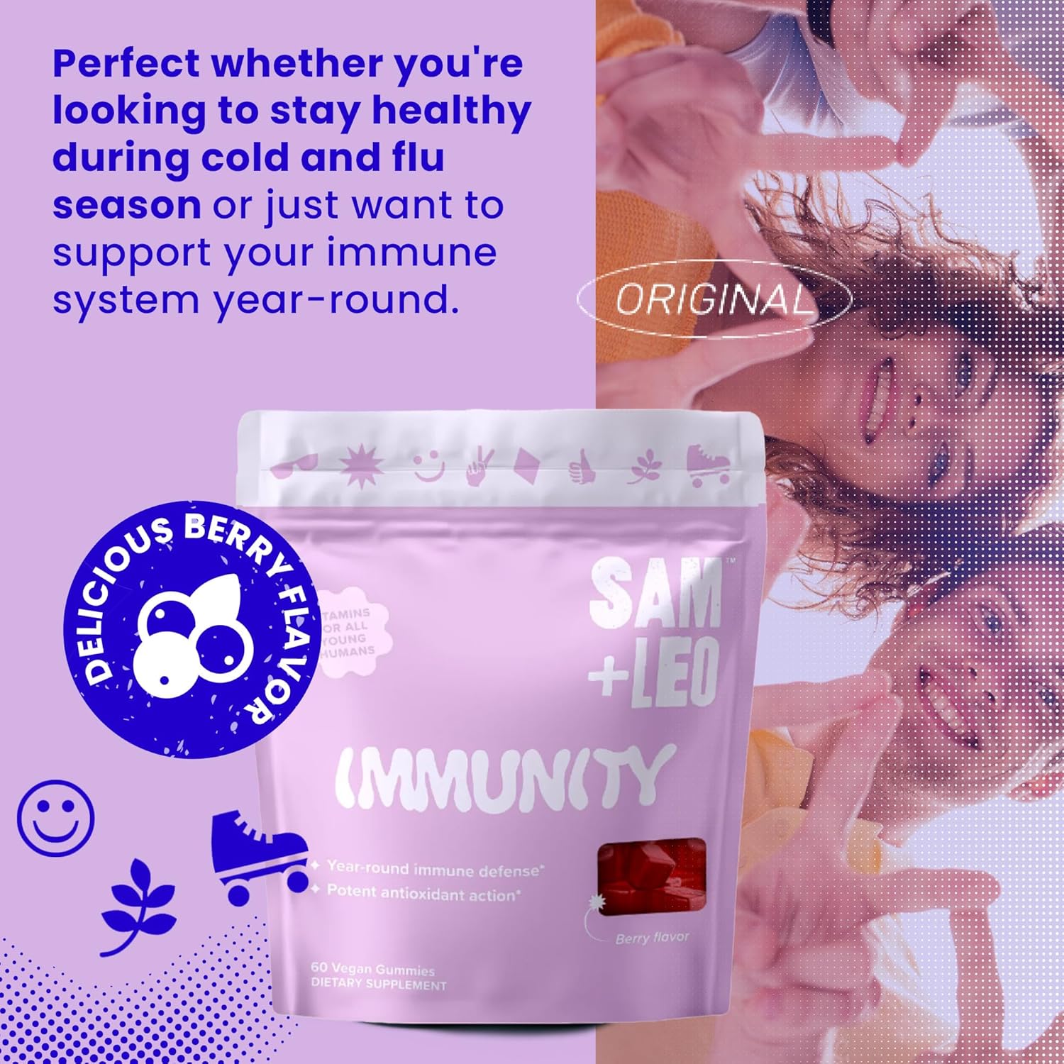 samleo-berry-immunity-gummies-for-kids-teens---vegan-immune-support-with-echinacea-vitamin-c-d3-propolis-elderberry---60ct-5