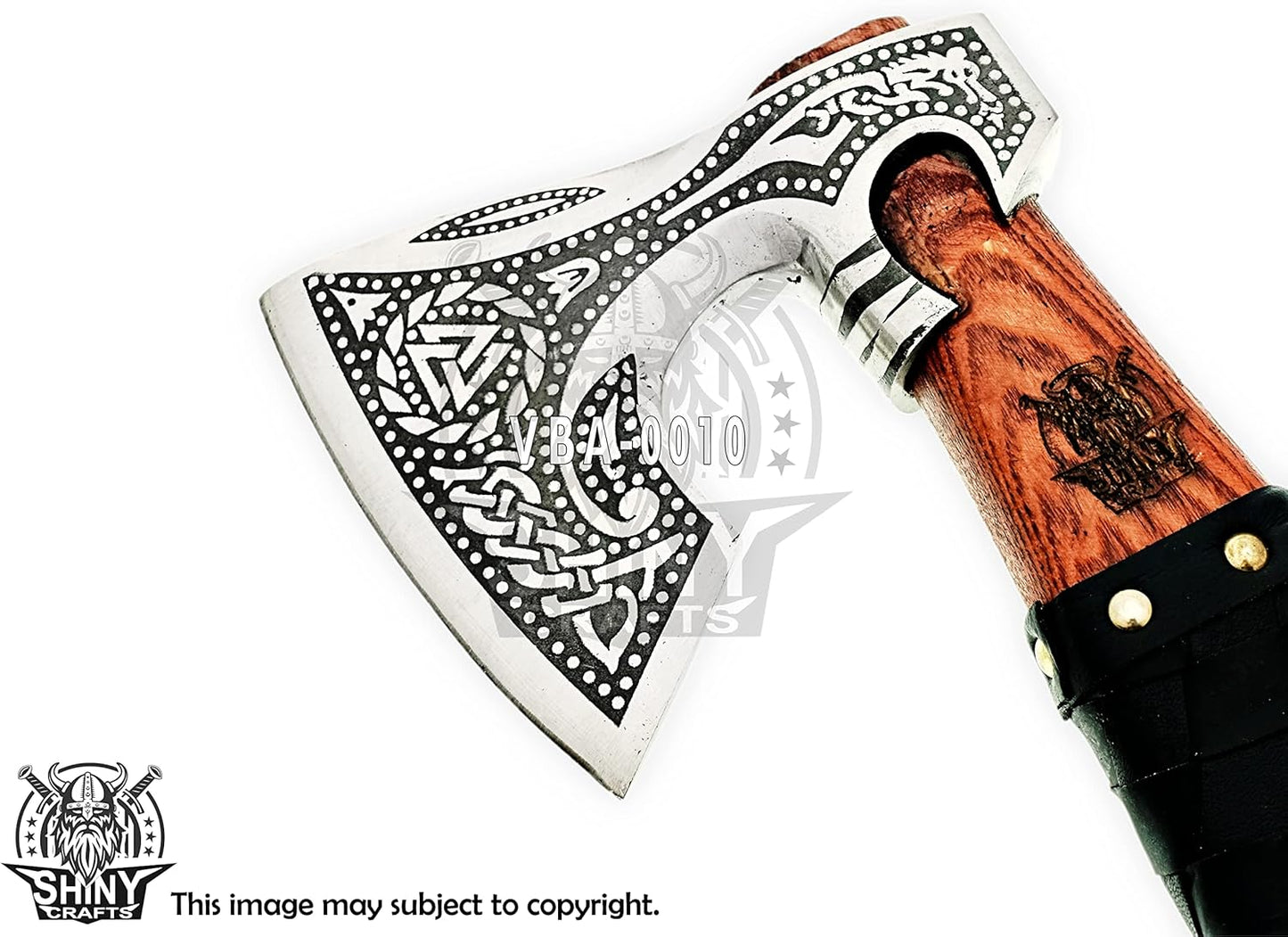 handmade-viking-axe-with-sheath---unique-shiny-crafts---custom-bearded-axe-for-men---perfect-birthday-gift-6