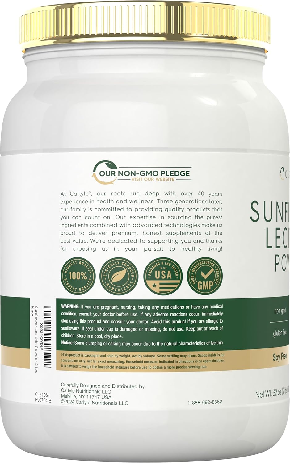 2-lb-carlyle-sunflower-lecithin-powder---unflavored-non-gmo-gluten-free---rich-in-phosphatidylcholine---vegetarian-friendly-3