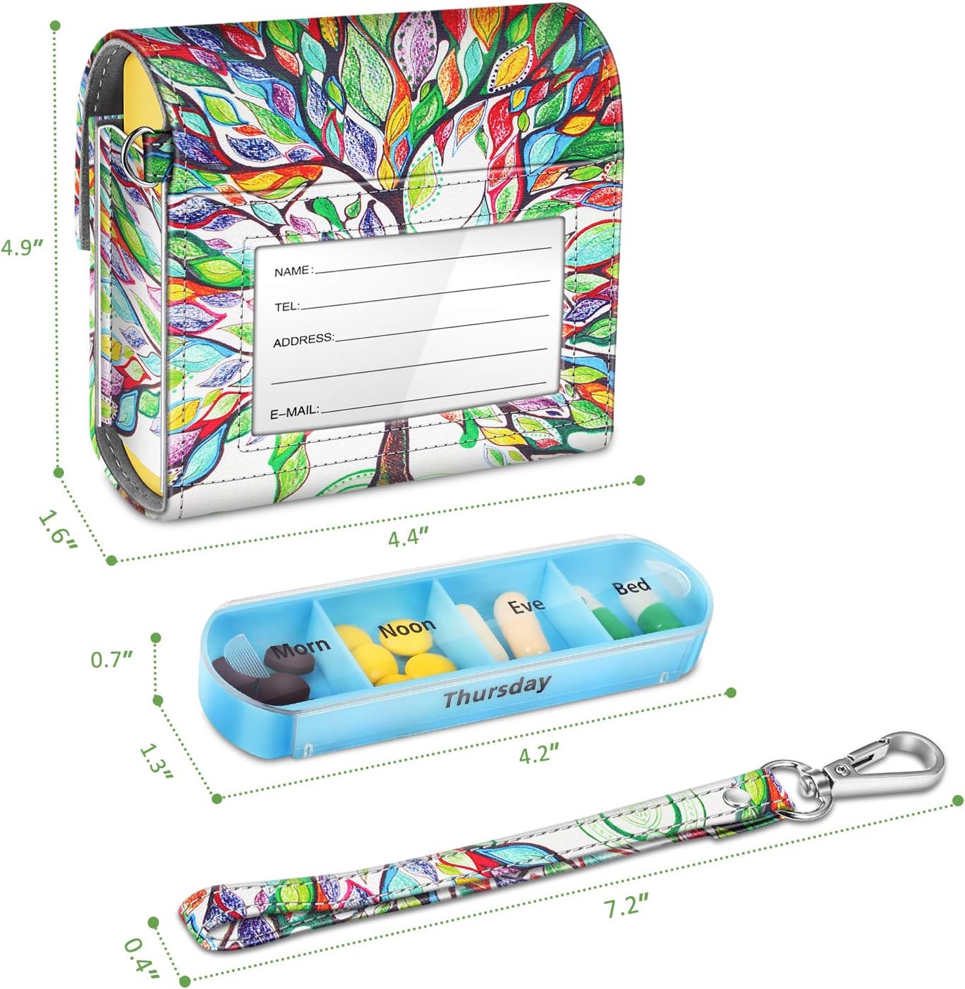 weekly-pill-organizer-with-slide-open-pu-leather-case---4-times-a-day-travel-pill-reminder-planner-for-morning-afternoon-evening-bedtime---includes-name-card-slot---love-tree-design-6