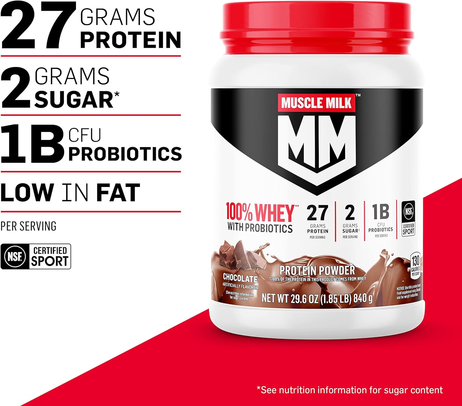 chocolate-muscle-milk-100-whey-protein-powder-with-probiotics---185lb-23-servings-27g-protein-2g-sugar-1b-cfu-probiotics-low-fat-nsf-certified-2