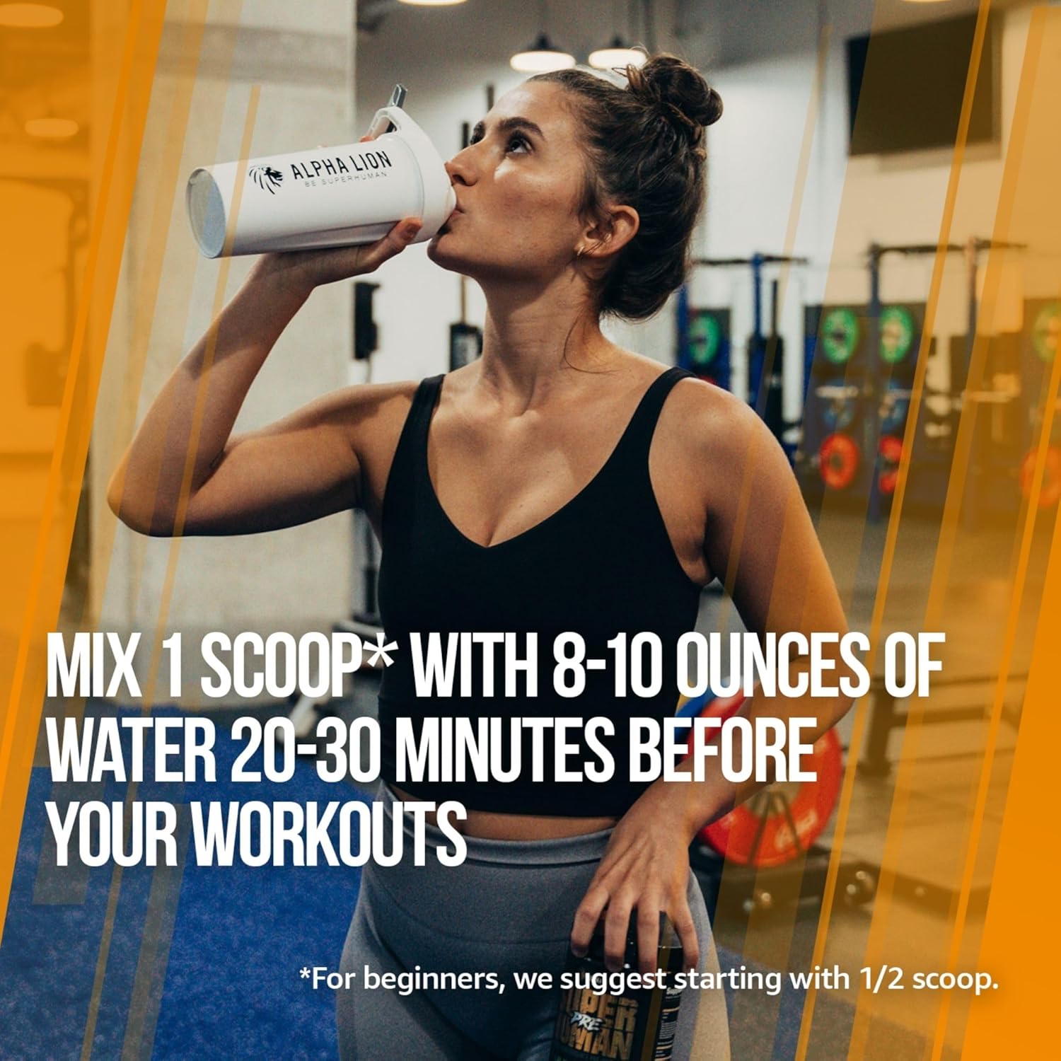 Superhuman Pre Workout Powder with Beta Alanine, L-Taurine, Tri-Source Caffeine, Nitric Oxide, Citrulline - Orange Gainsicle Flavor - 21 Servings - Espot.com.au