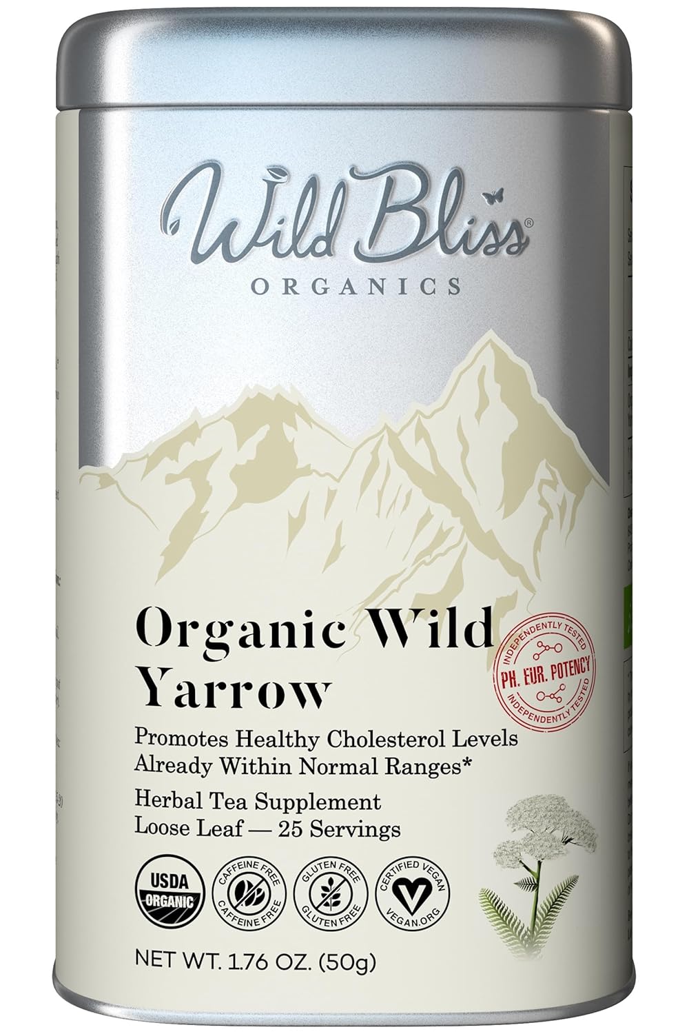 wild-bliss-organic-yarrow-tea---caffeine-free-loose-leaf-herbal-tea---potent-pharmacopoeia-blend---176-oz---25-servings-1