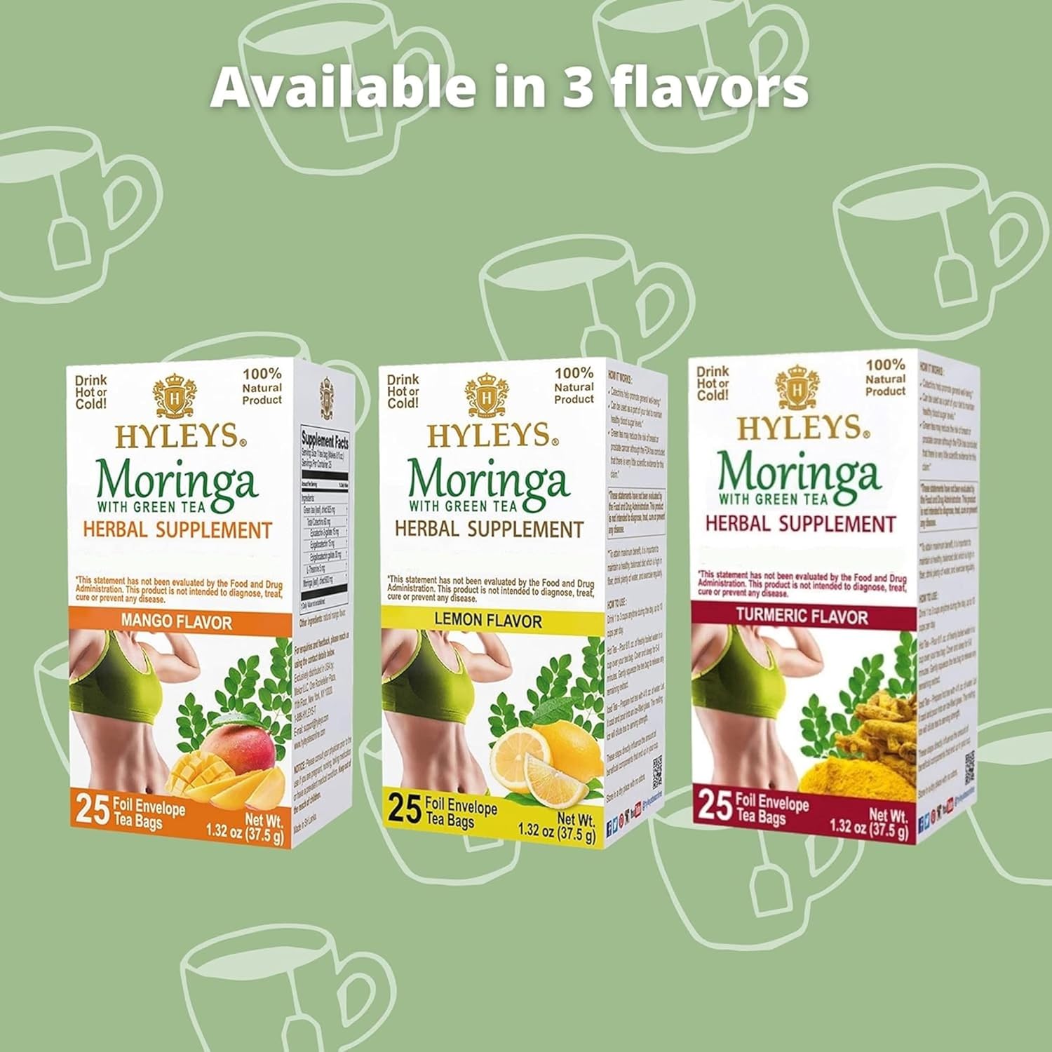 mango-flavored-moringa-oleifera-green-tea---25-tea-bags---superfood-miracle-tree-tea-with-dried-leaves-5