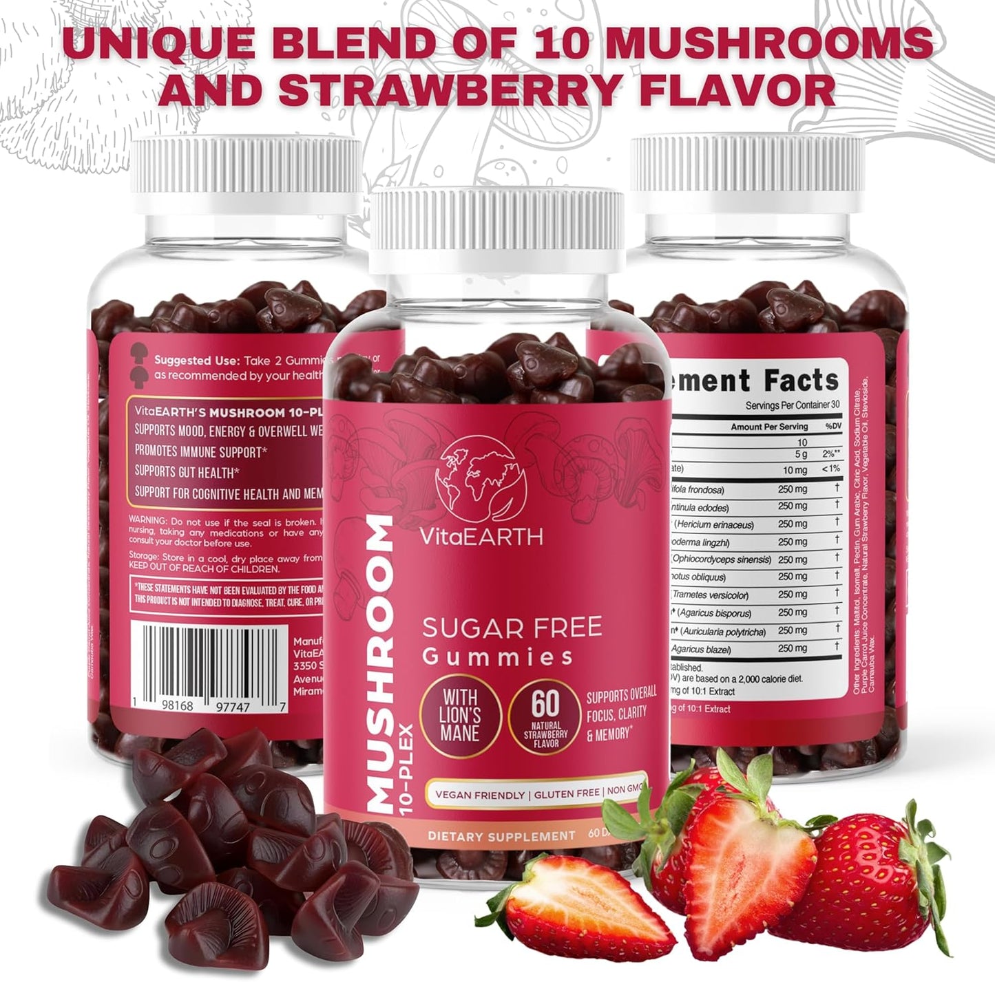 vitaearth-mushroom-gummies-60-count-lions-mane-reishi-cordyceps-shiitake-chaga---2500mg-strawberry-supplement-for-brain-energy-focus-calm-memory-7
