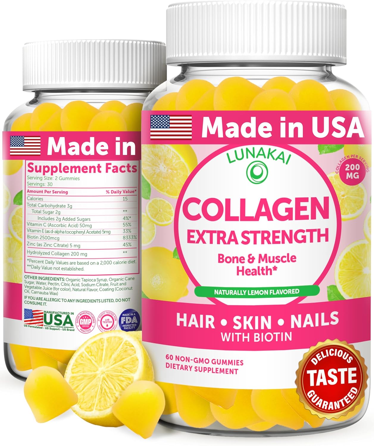 lunakai-usa-made-collagen-peptides-gummies---200mg-non-gmo-anti-aging-formula-with-biotin-zinc-vitamins-c-e---hair-skin-nails-support---60ct-1