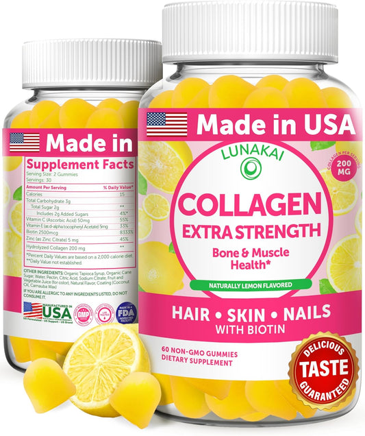 lunakai-usa-made-collagen-peptides-gummies---200mg-non-gmo-anti-aging-formula-with-biotin-zinc-vitamins-c-e---hair-skin-nails-support---60ct-1