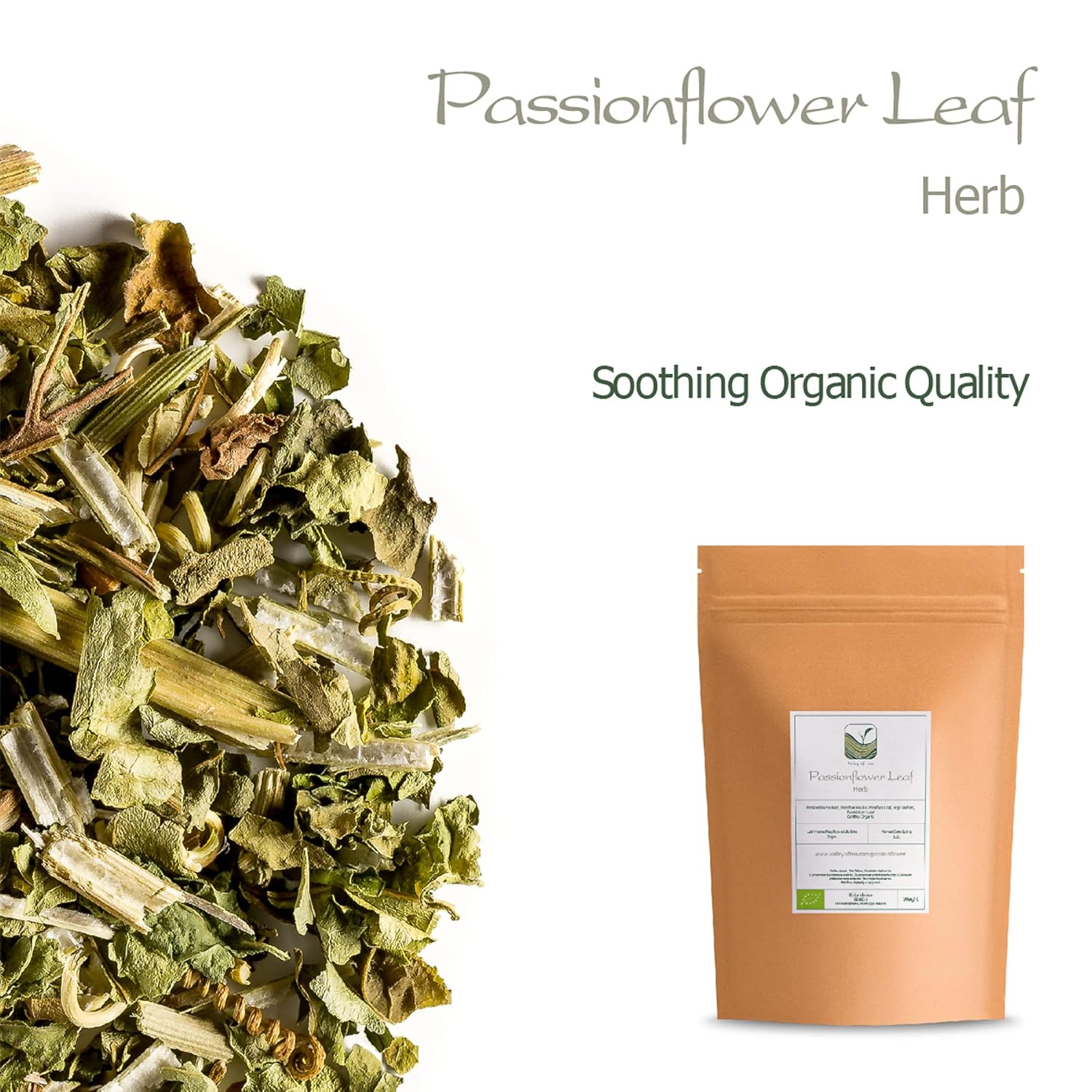 Organic Calming Passionflower Tea - Whole Leaf Dried Passiflora Herb for Anxiety - Valley of Tea Passion Flower - Maypop Wild Passion Vile - Paciflora Te Pasiflora - Espot.com.au