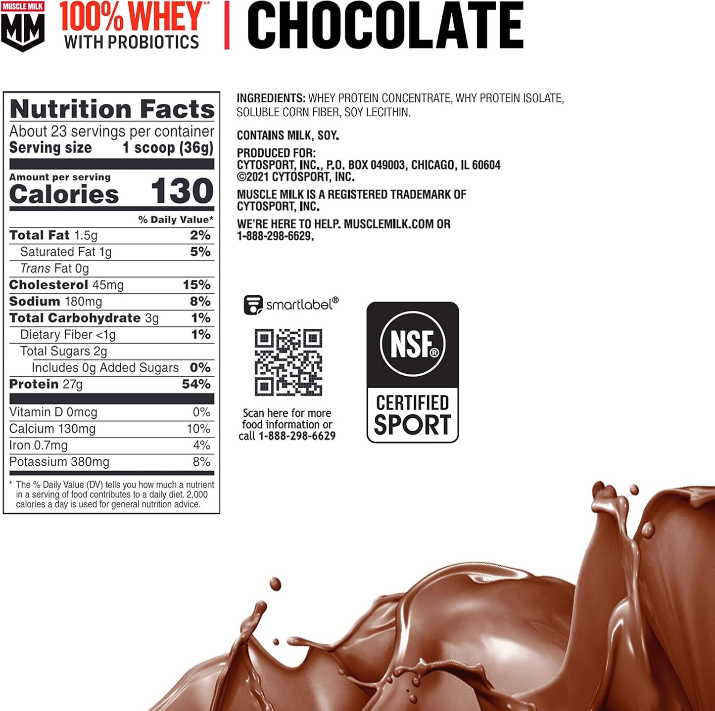 chocolate-muscle-milk-100-whey-protein-powder-with-probiotics---185lb-23-servings-27g-protein-2g-sugar-1b-cfu-probiotics-low-fat-nsf-certified-6