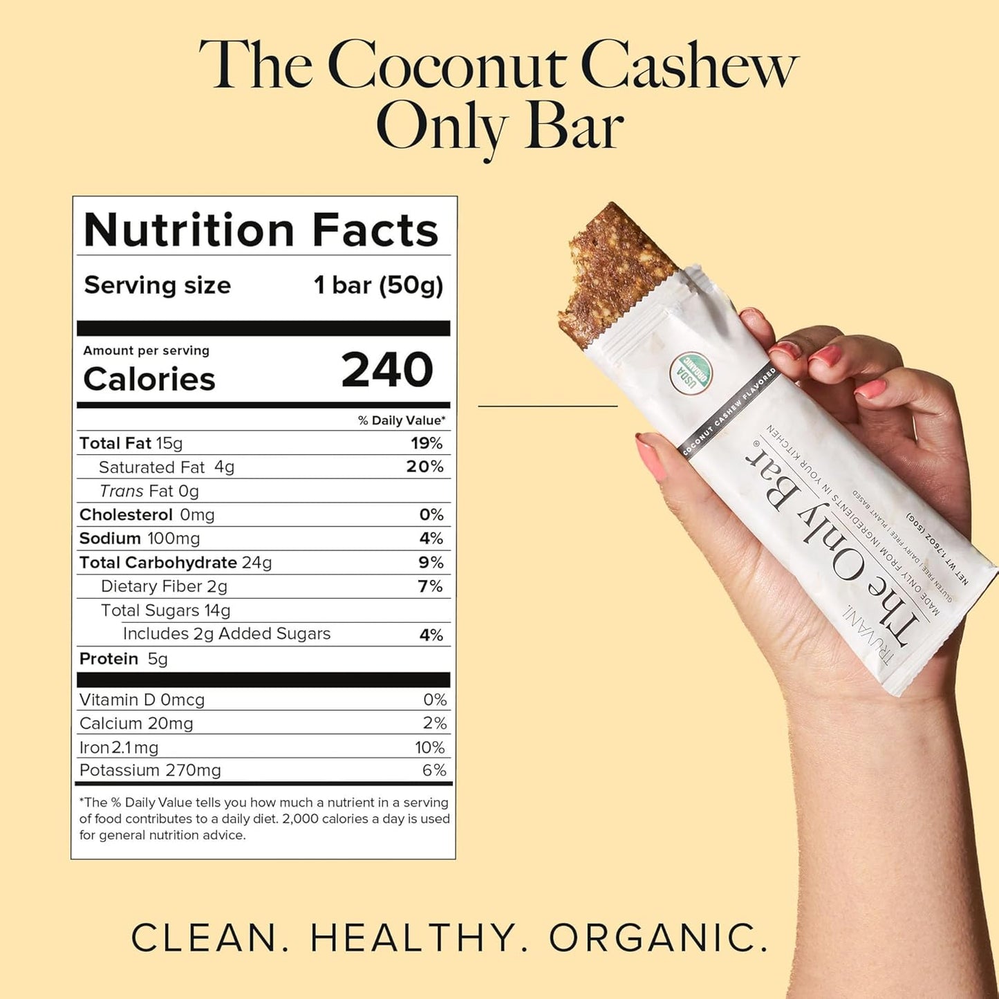 truvani-organic-coconut-cashew-plant-based-snack-bars---12-pack-5g-protein-vegan-dairysoygluten-free-individually-wrapped-2